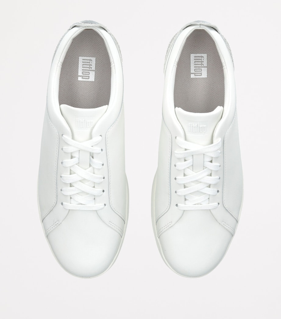 FitFlop Leather Embellished Rally Sneakers Silver Com Image 4