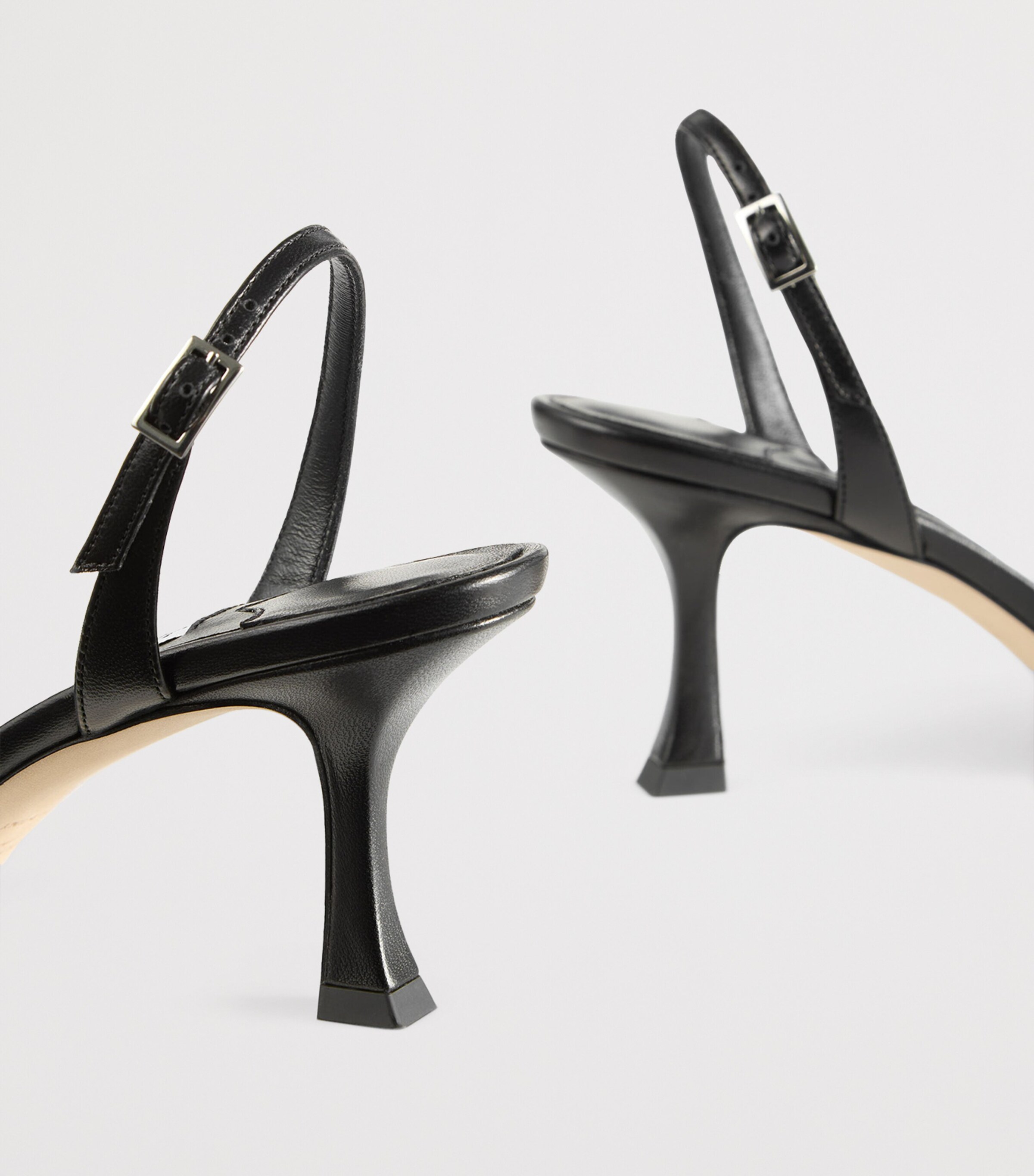 Elsy 70 Leather Heeled Sandals BLACK Image 3