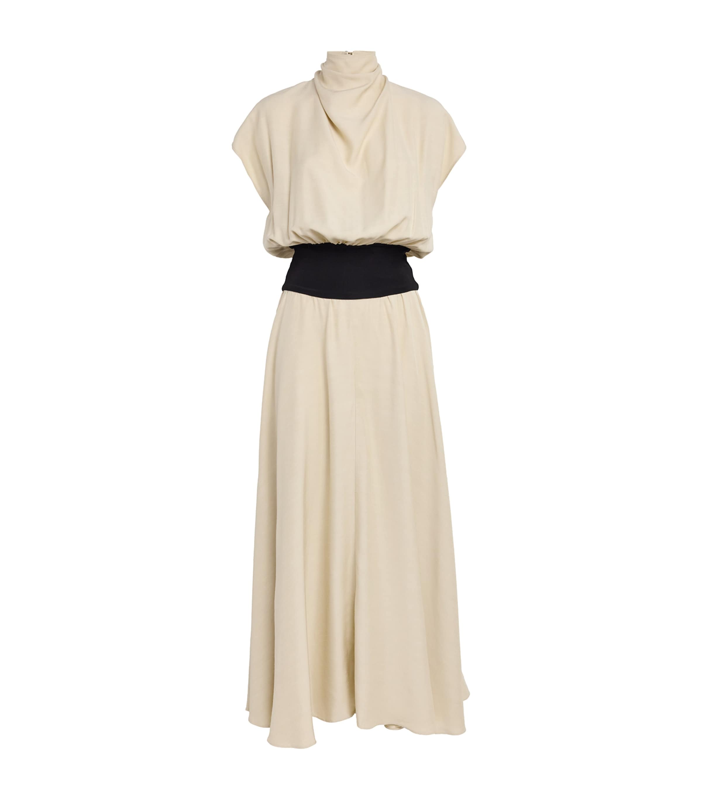 Belted Illi Maxi Dress OYSTER / BLACK Image 1