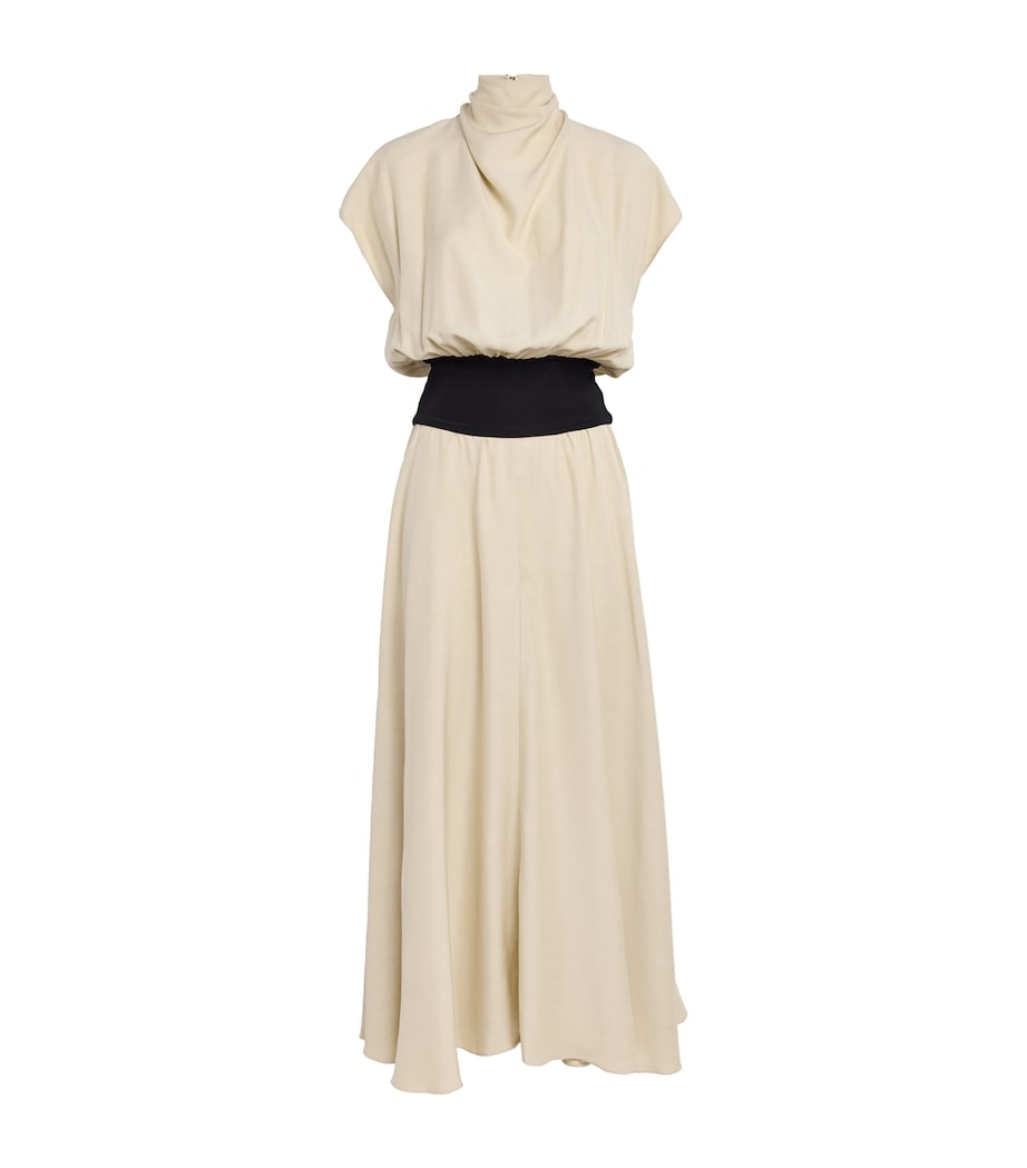 Belted Illi Maxi Dress OYSTER / BLACK Image 1