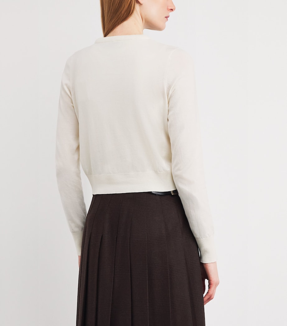 Cotton-Blend Cardigan ECRU Image 4