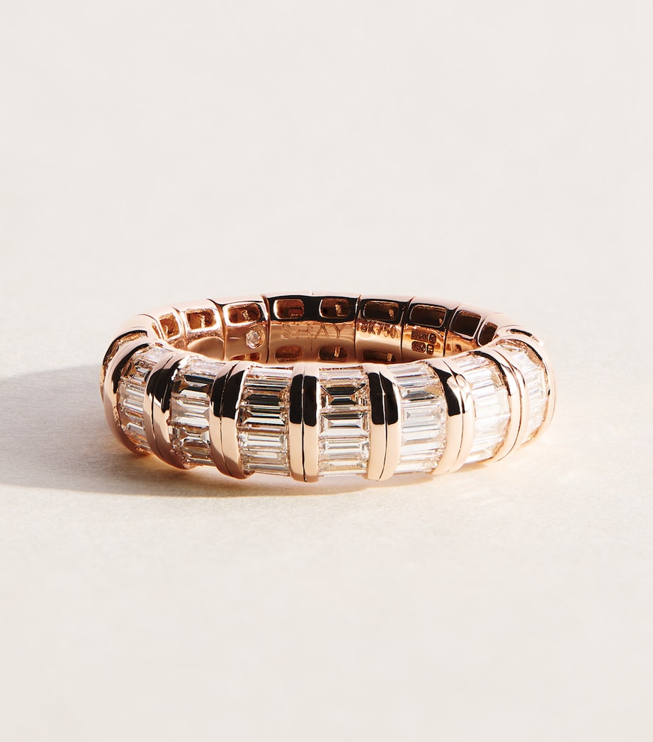SHAY Rose Gold and Diamond Baguette Ring Rose Gold Image 1