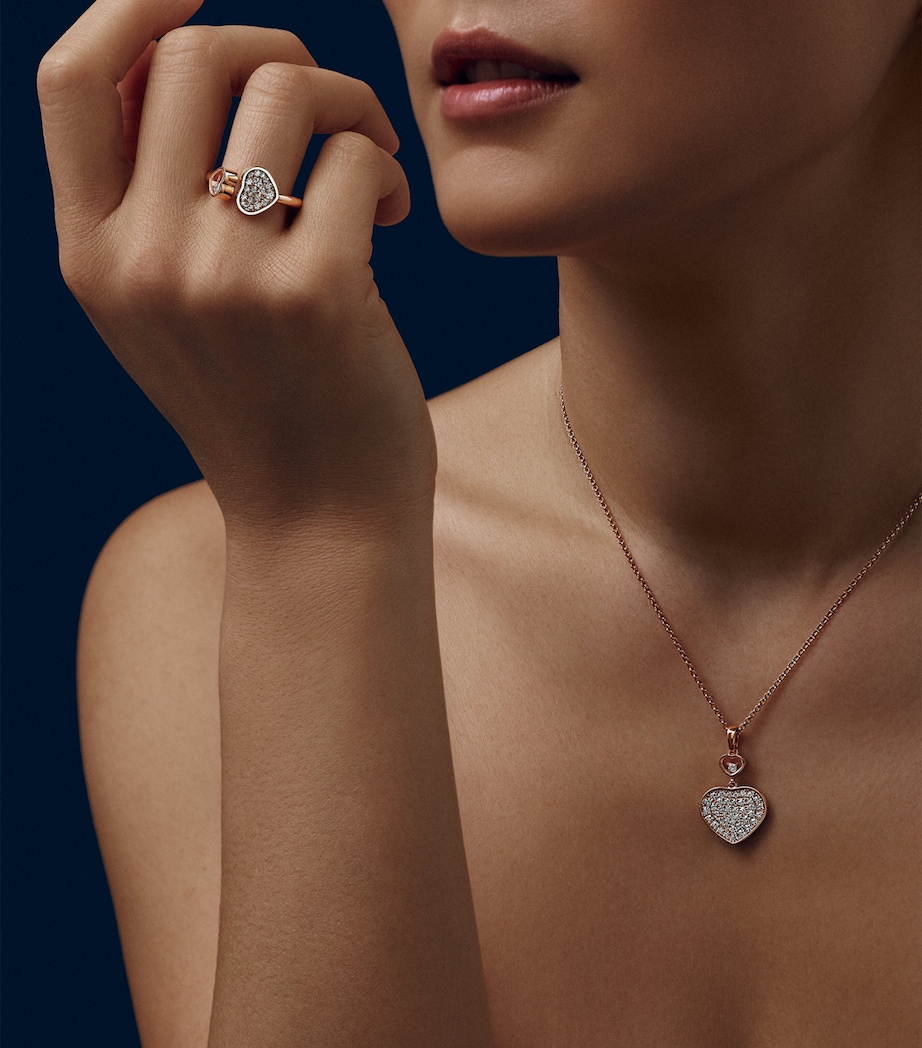 Rose Gold and Diamond Happy Hearts Ring Image 4