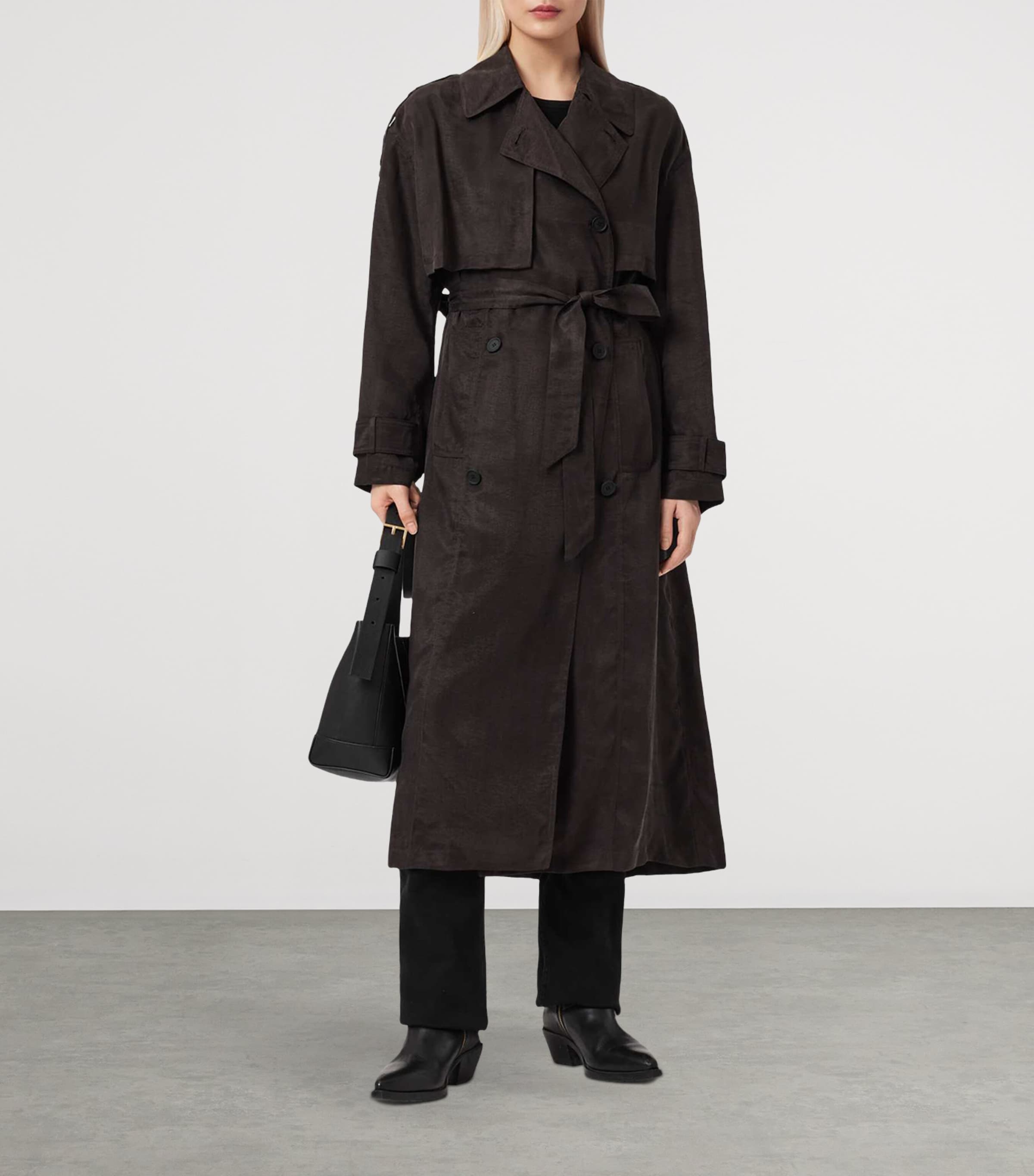 AllSaints Womens Linnie Trench Coat Torte Brown Image 2