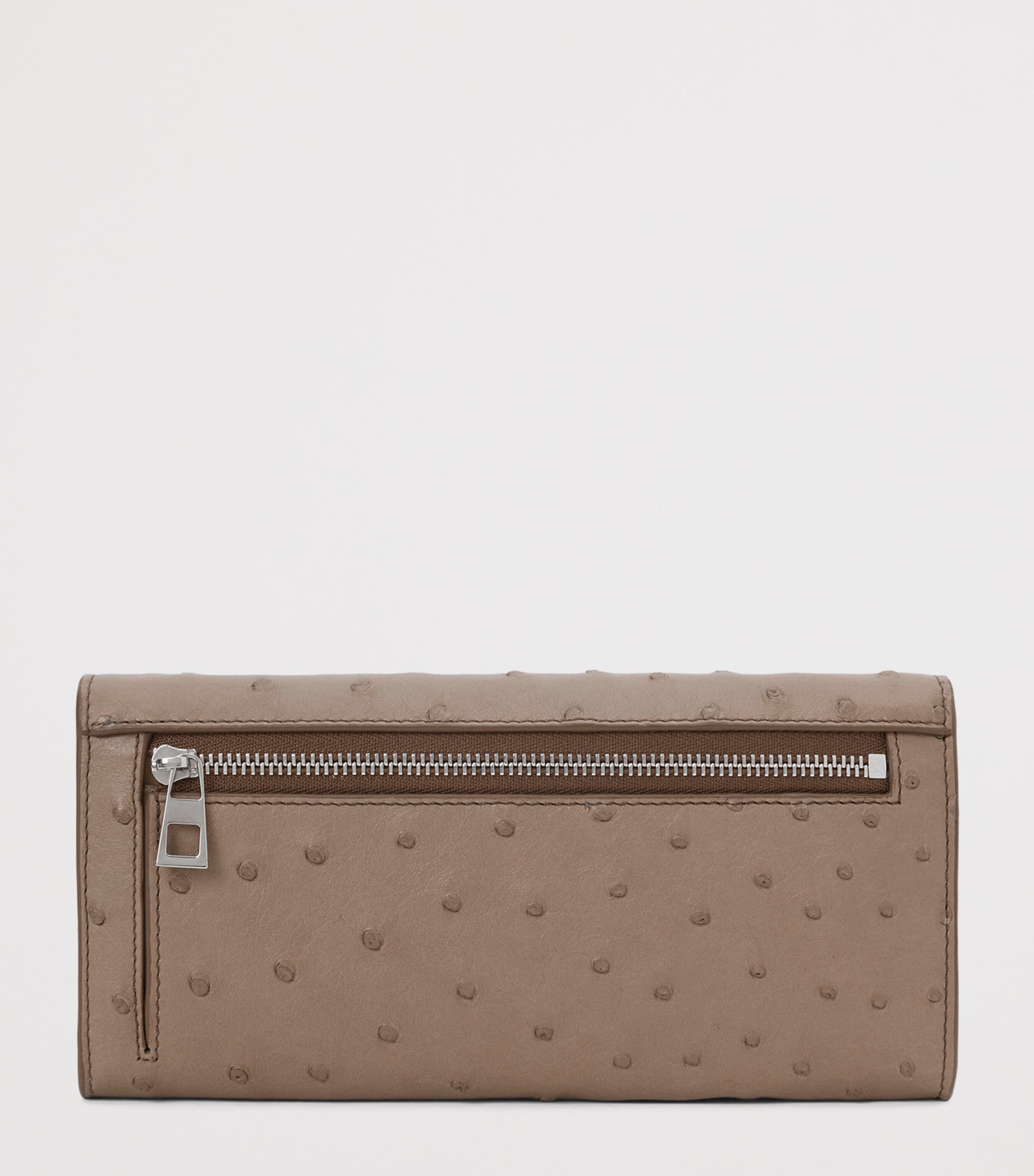 LOEWE Ostrich Leather Pebble Continental Wallet Dark Taupe Image 4