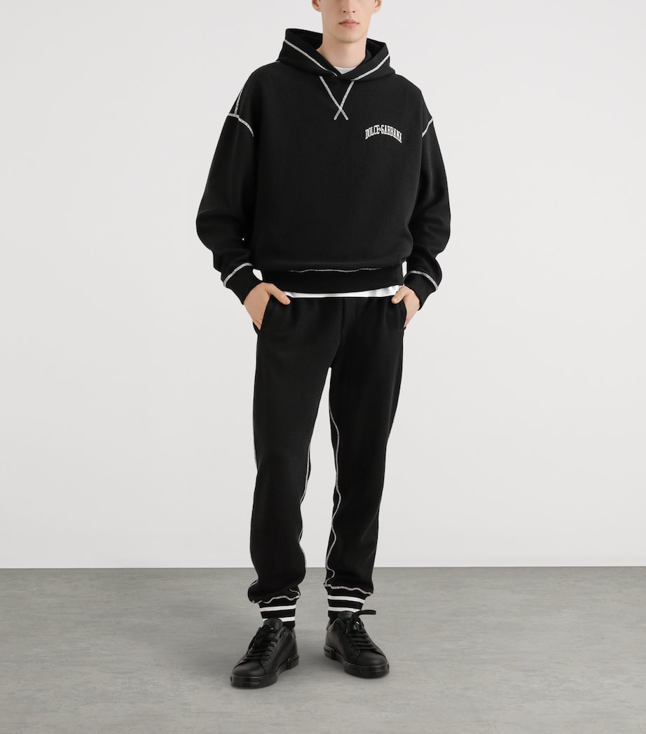 Contrast Stitch Track Pants N0000-BLACK Image 3