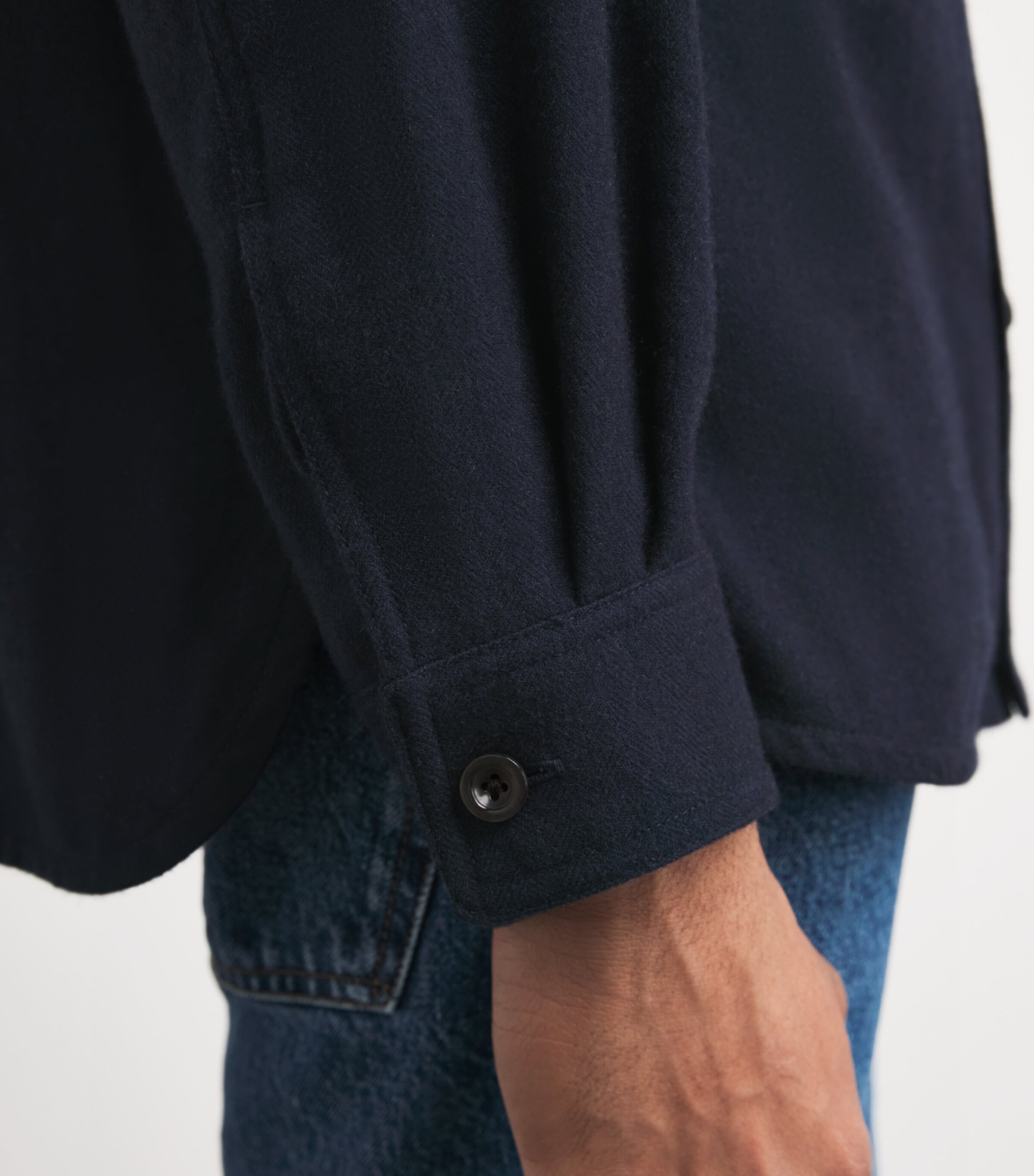 Cotton-Cashmere Overshirt NAVY Image 6