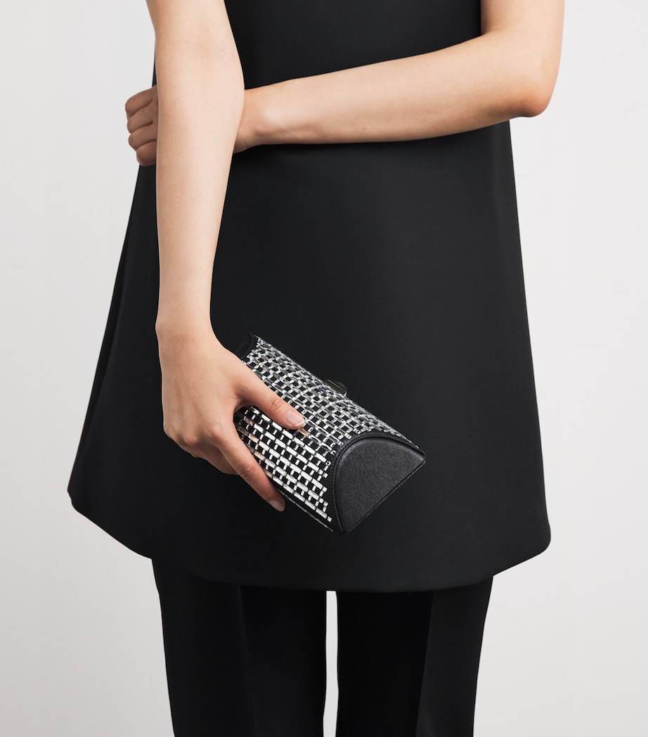 Satin Embellished Tube Plus Clutch Bag 0099 BLACK Image 2