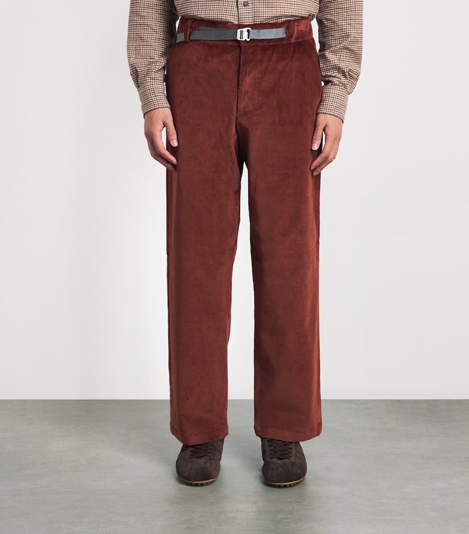 Sease Mens Corduroy Belted Trousers Terracotta Image 4
