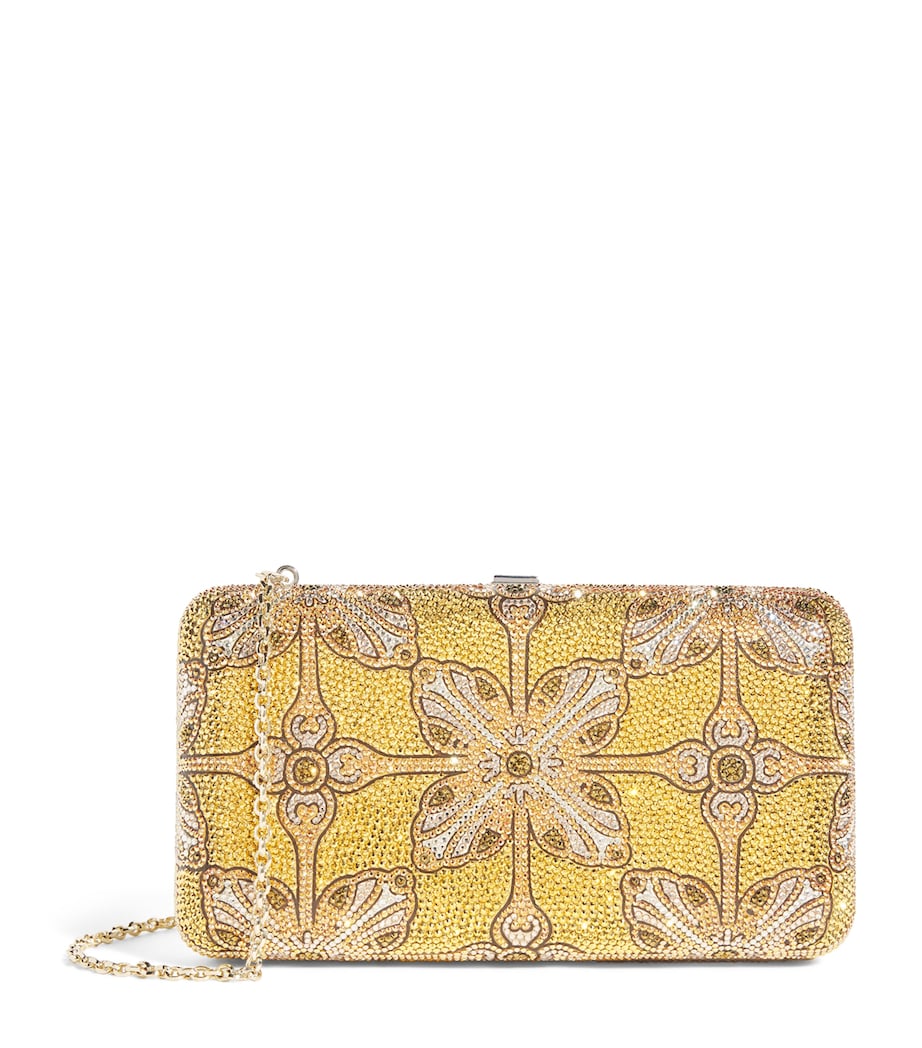 Judith Leiber Crystal Gilded Stamp Clutch Bag Saumt Slvr Arm Mlti Image 1
