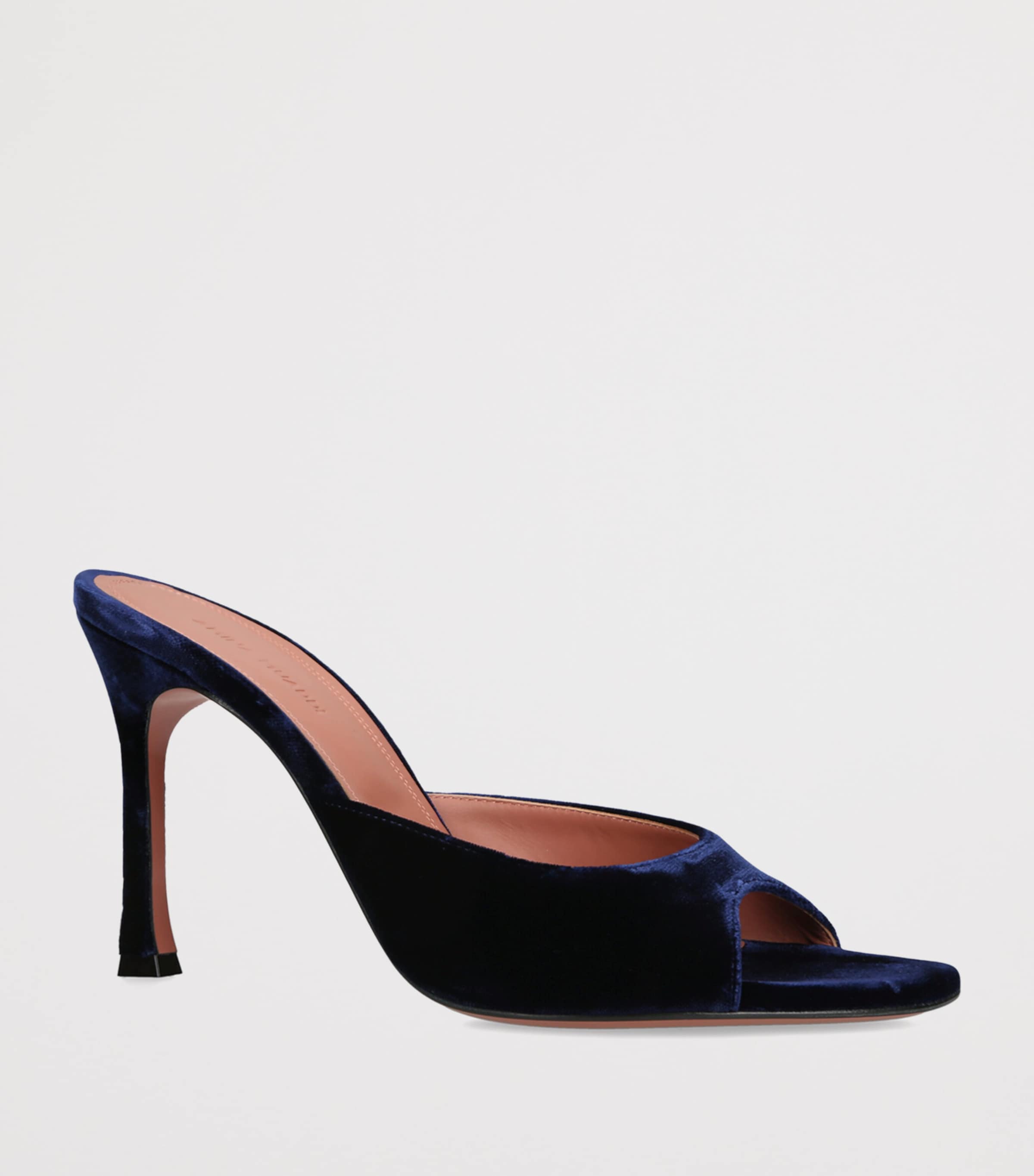 Amina Muaddi Velvet Alexa Mules 95 Blue/dark Image 2