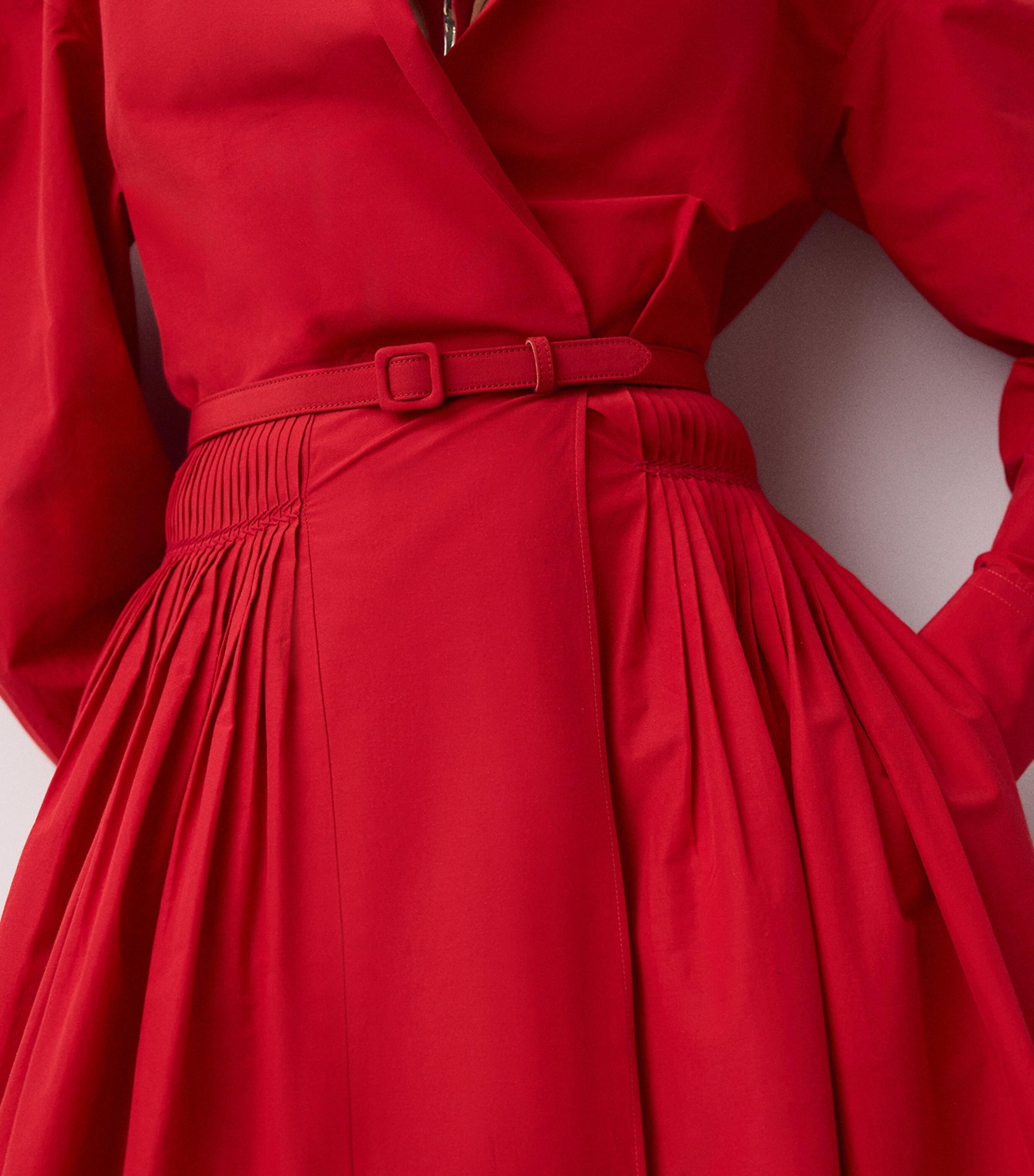 Ralph Lauren Collection Womens Cotton-Blend Poplin Daley Maxi Shirt Dress Bright Red Image 5