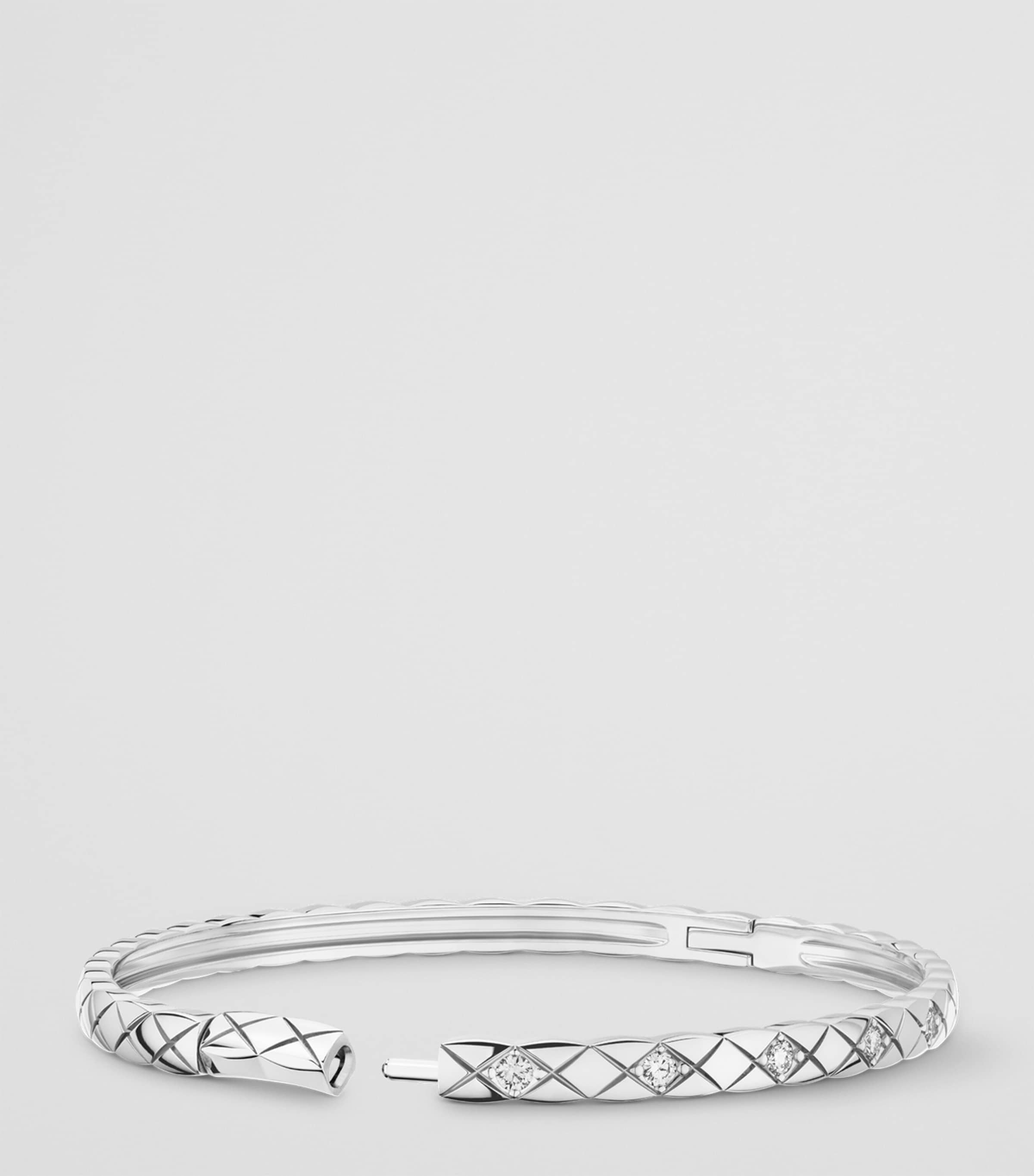 White Gold and Diamond Coco Crush Bangle WHITE Image 3