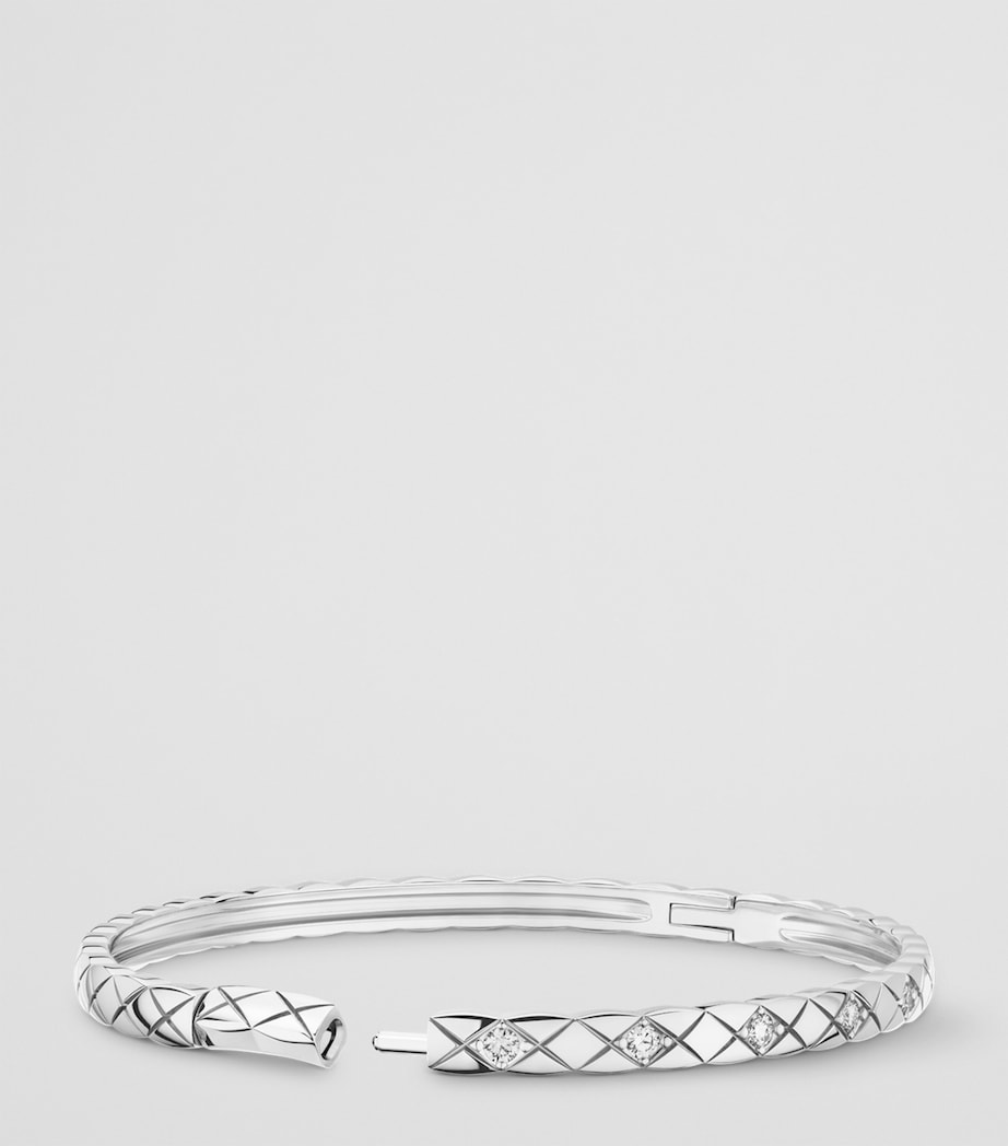 White Gold and Diamond Coco Crush Bangle WHITE Image 3