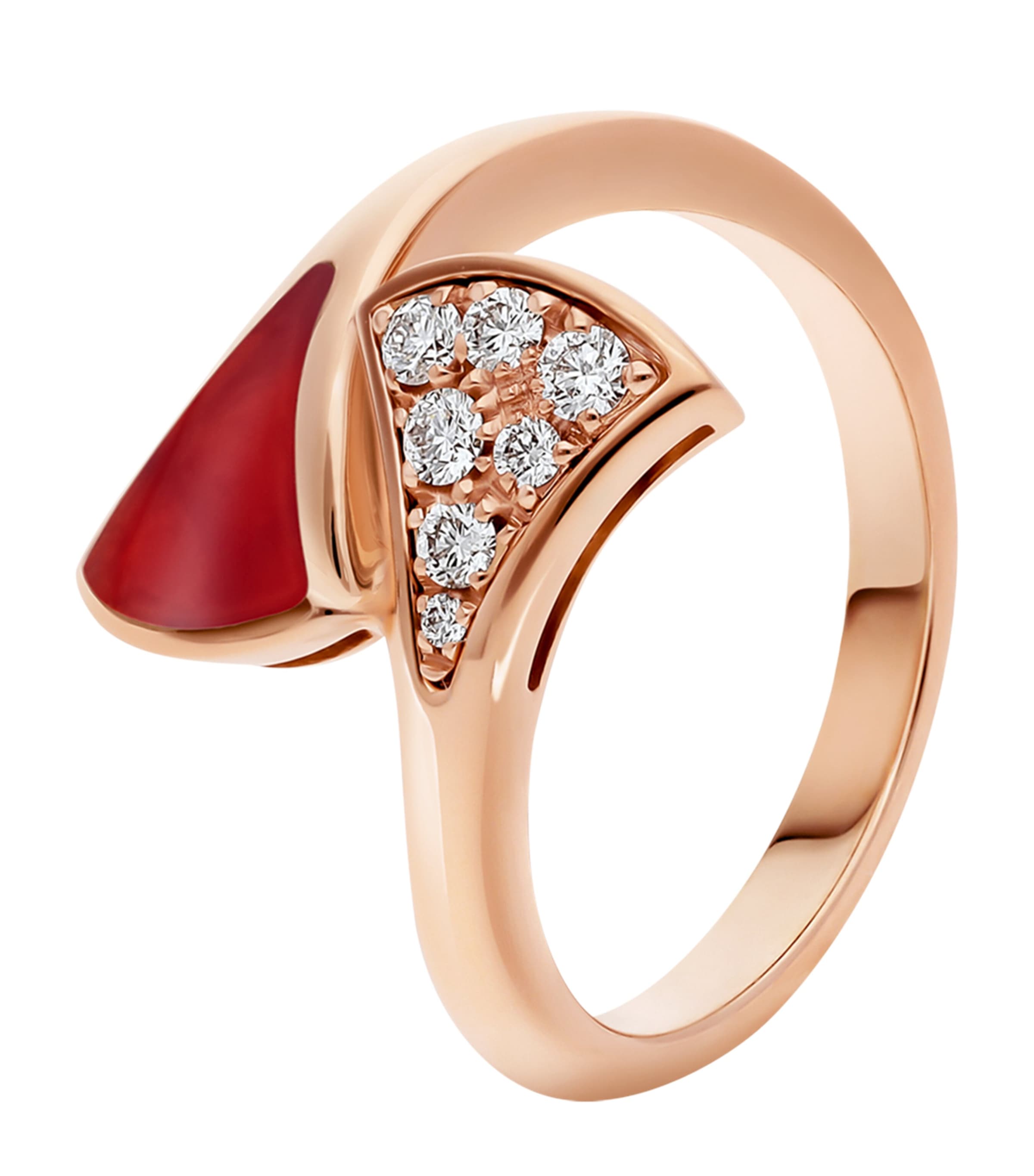 Bvlgari Rose Gold, Diamond And Carnelian Divas' Dream Ring In Pink/gold Tone