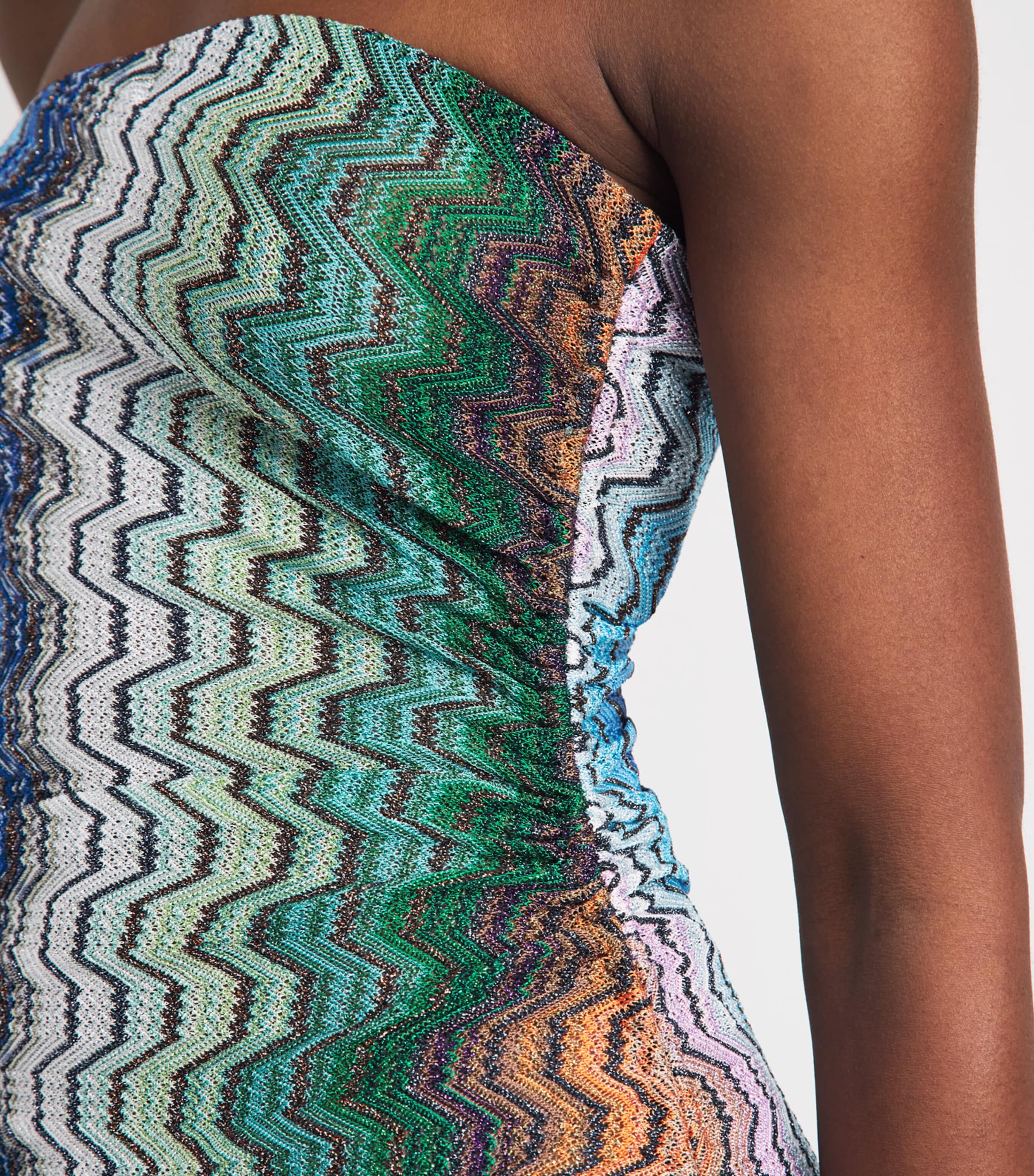 missoni beaded dress MISSONI One-shoulder cutout printed mesh maxi dress