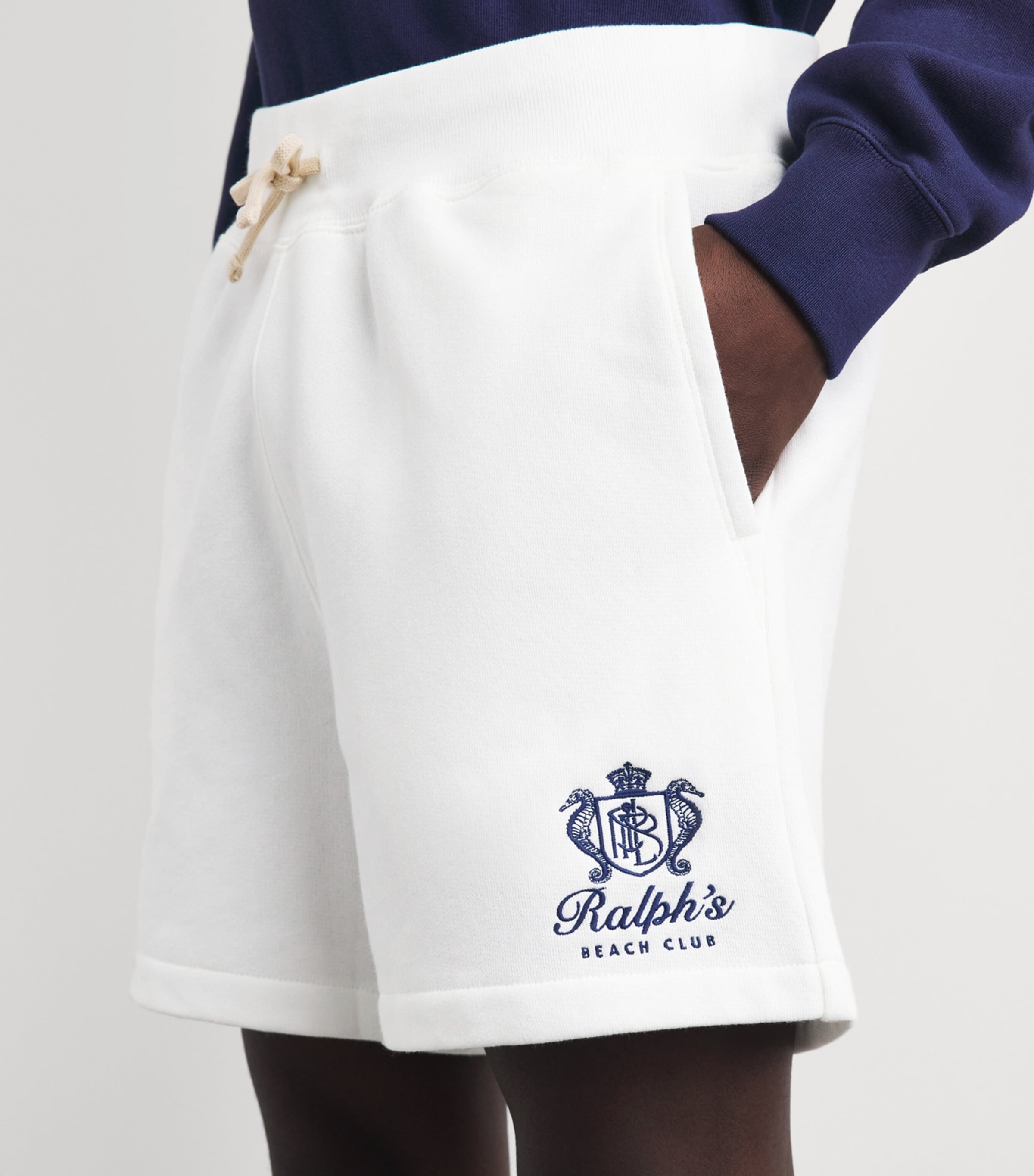 Polo Ralph Lauren Mens Cotton-Blend Beach Club Shorts White Image 3