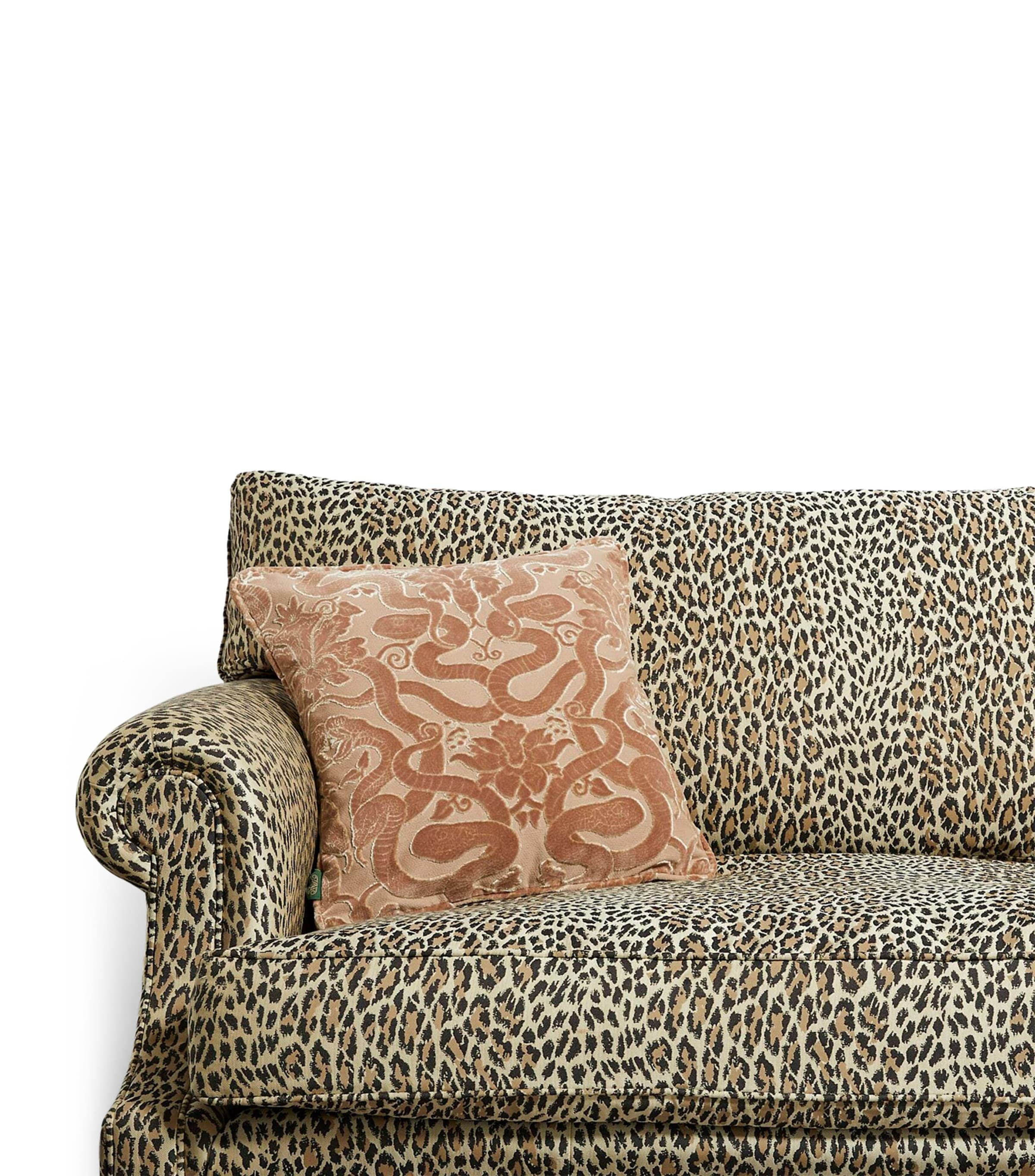 Medium Cut-Velvet Anaconda Cushion (45cm x 45cm) DUSTY PINK Image 2