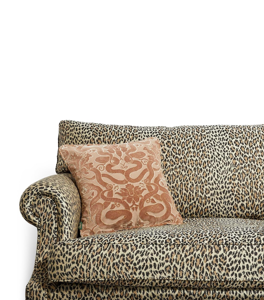 Medium Cut-Velvet Anaconda Cushion (45cm x 45cm) DUSTY PINK Image 2