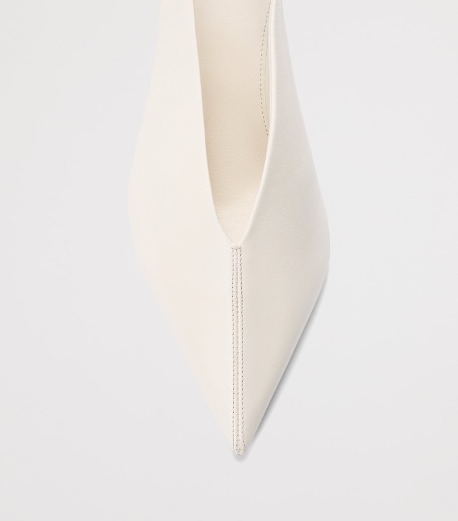 LOEWE Lambskin Origami Cubic Slingback Pumps 45 White Image 4