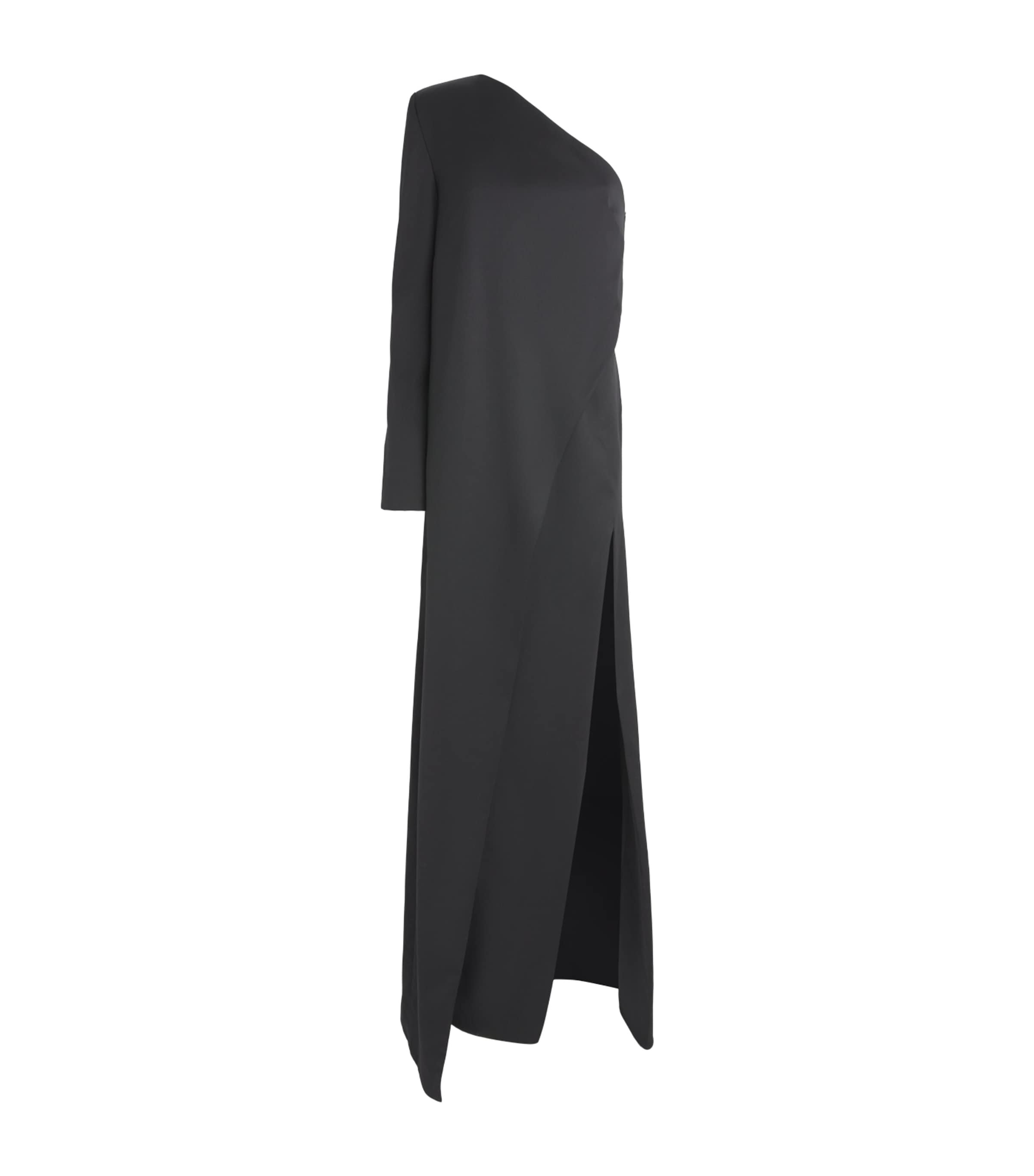 CAMILLA AND MARC Womens Virgin Wool One-Shoulder Ciran Maxi Dress Dblk Black Image 1
