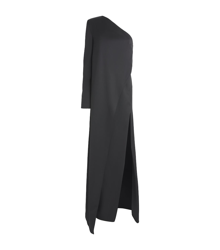 CAMILLA AND MARC Womens Virgin Wool One-Shoulder Ciran Maxi Dress Dblk Black Image 1