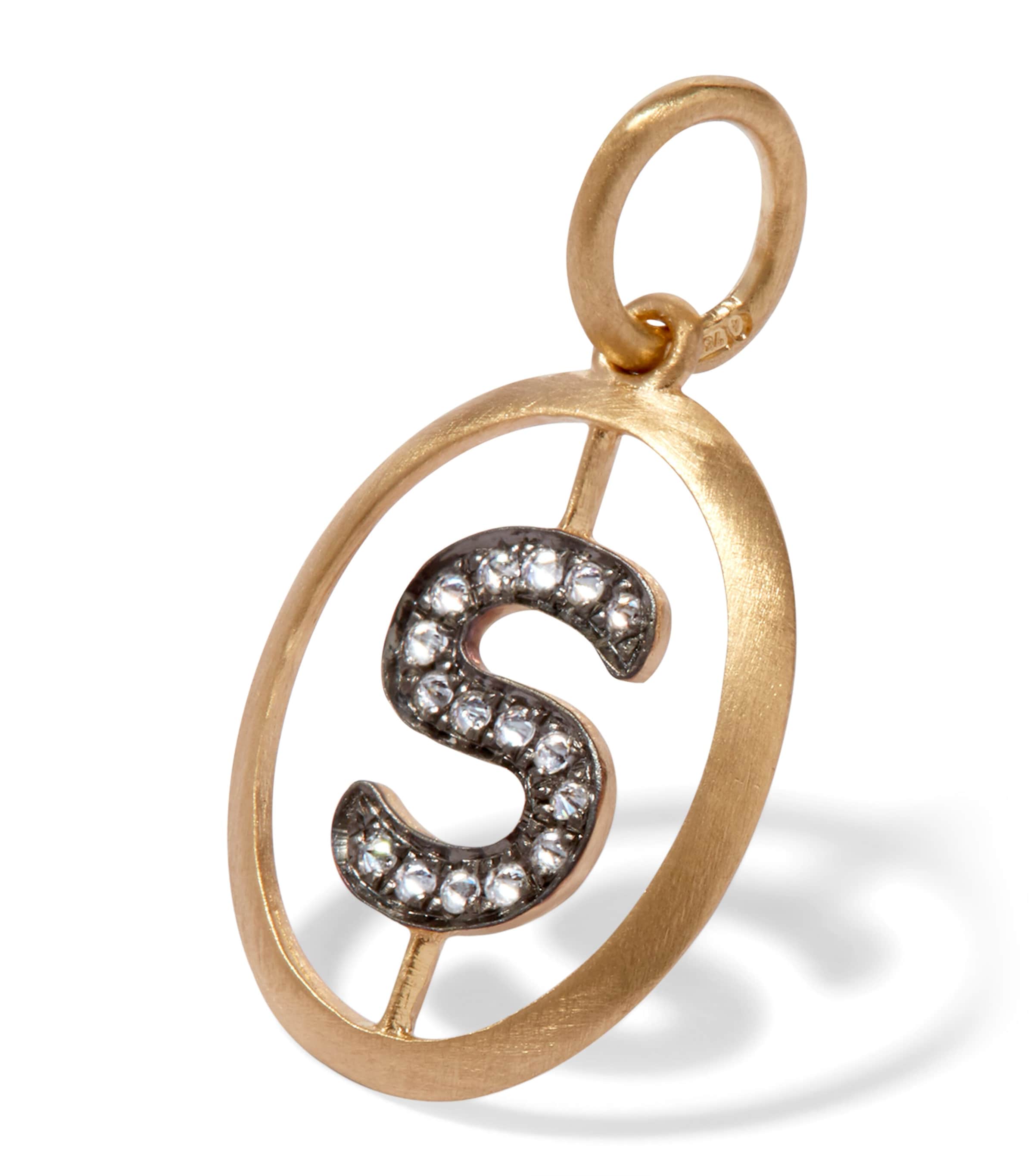Annoushka Yellow Gold And Diamond Initial S Pendant In Gold