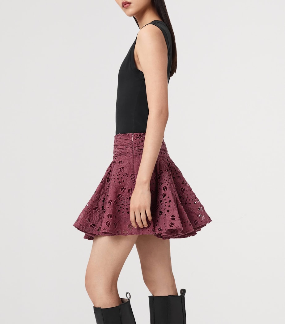 AllSaints Womens Dotty Mini Skirt Raspberry Pink Image 6