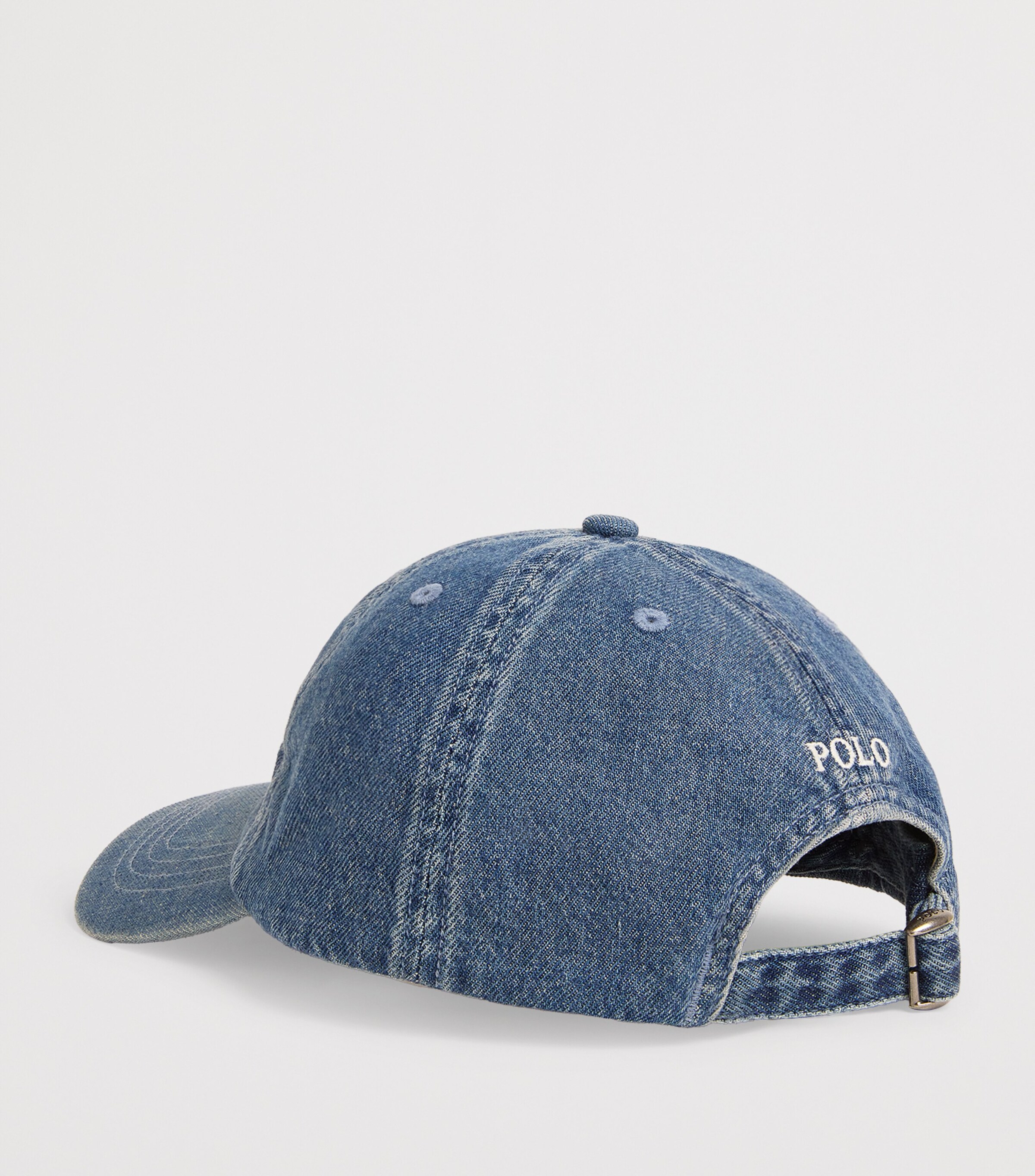 Denim Polo Pony Baseball Cap BLUE Image 3