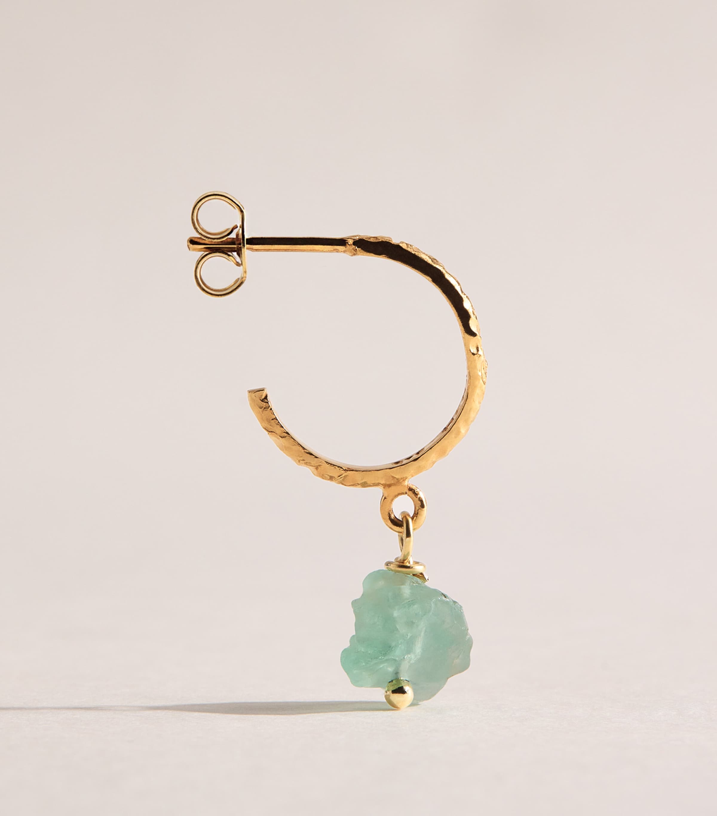 Hermina Athens Gold-Plated Turquoise Hoop Earrings Gold Image 3