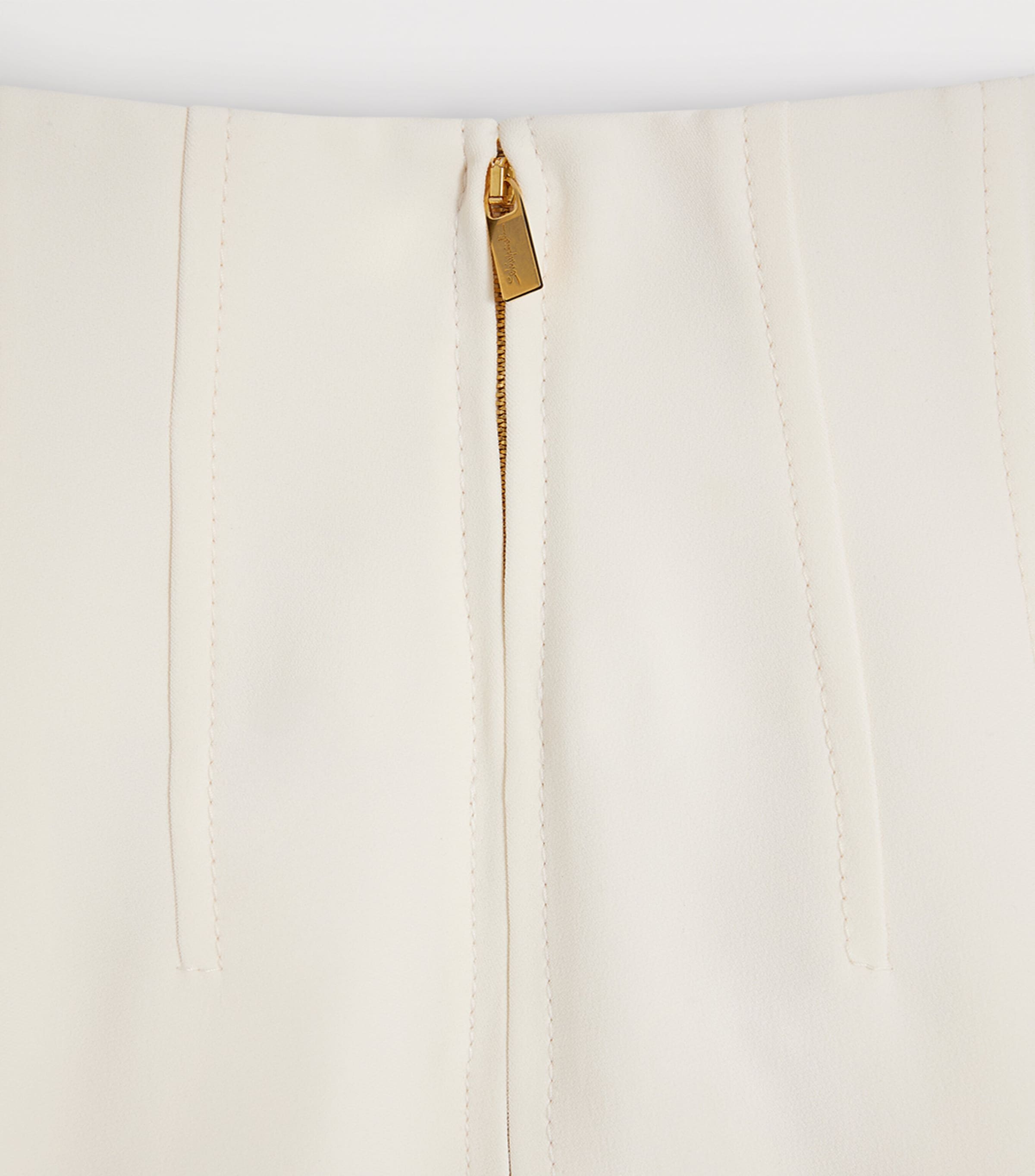 Schiaparelli Womens Silk-Wool Corset Wide-Leg Trousers Ecru Image 3