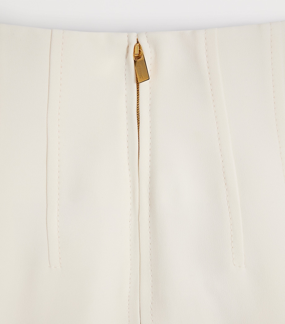 Schiaparelli Womens Silk-Wool Corset Wide-Leg Trousers Ecru Image 3