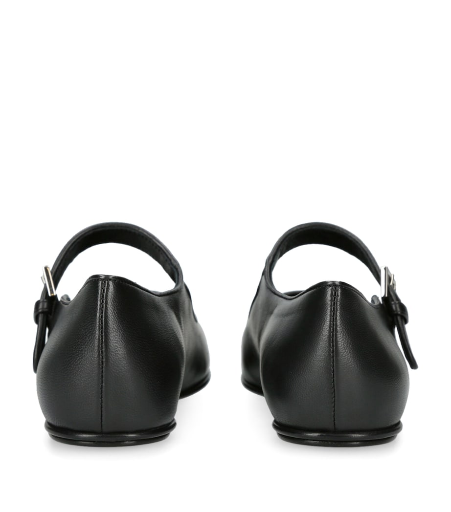 Ava Leather Ballet Flats BLACK Image 2