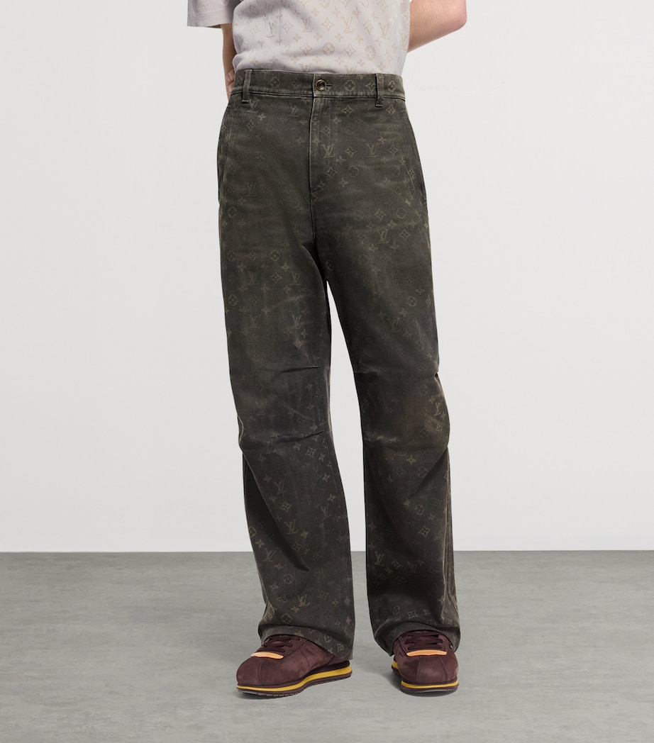 Waxed Denim Trousers DARK KHAKI GREEN Image 2