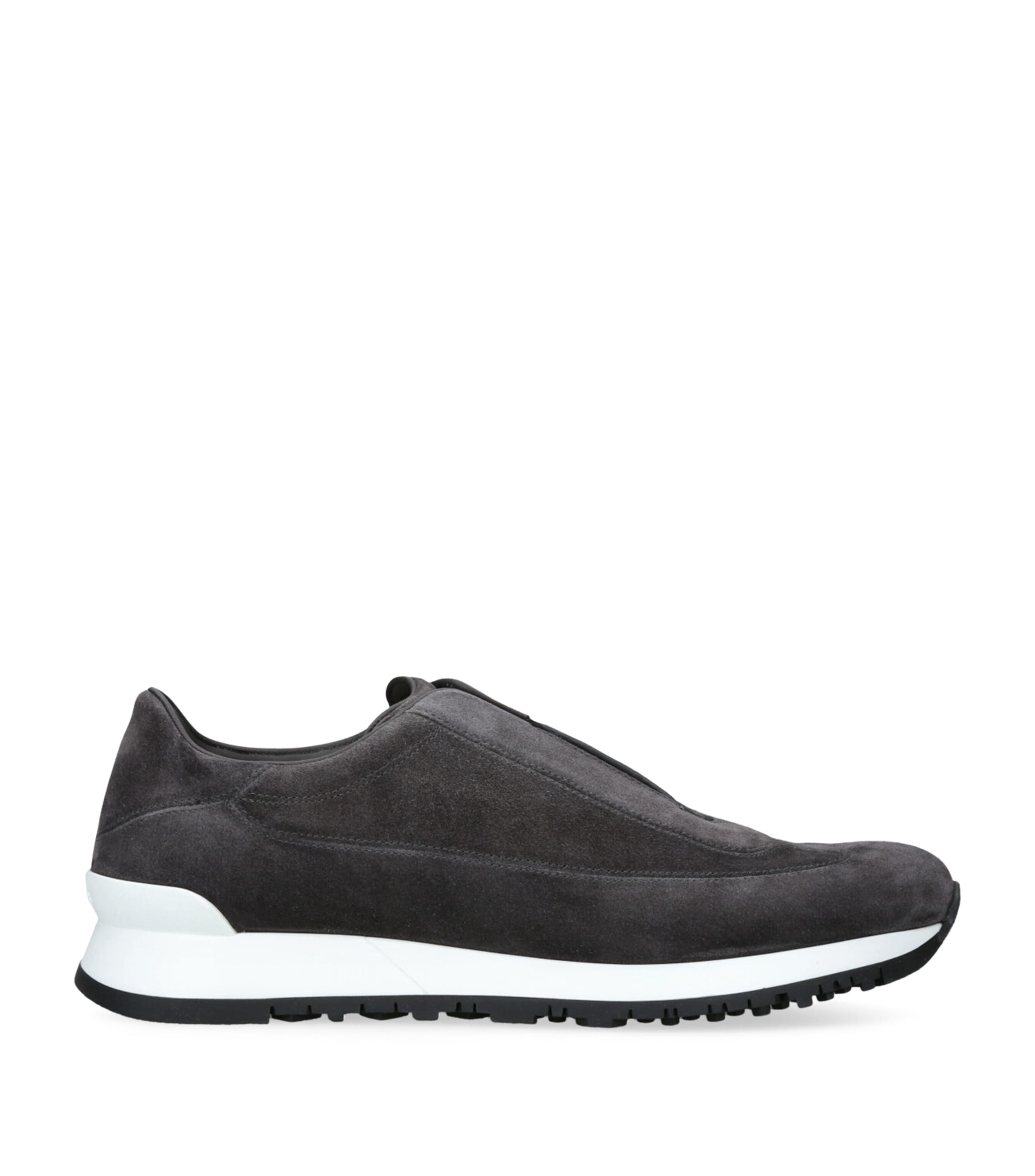John Lobb Suede Lift Slip-on Sneakers In Grey