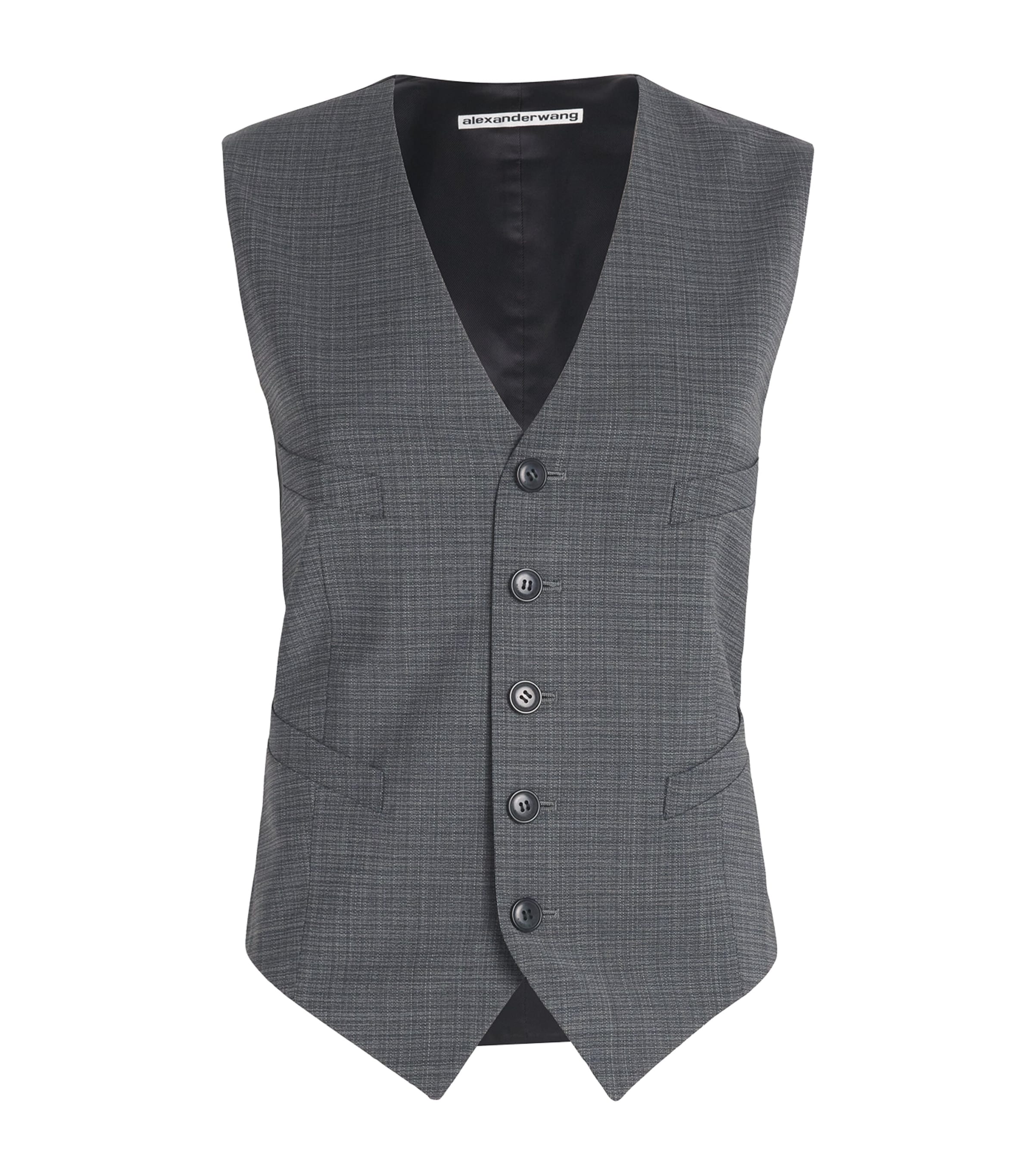 Alexander Wang Wool-blend Chain-detail Waistcoat In Gray