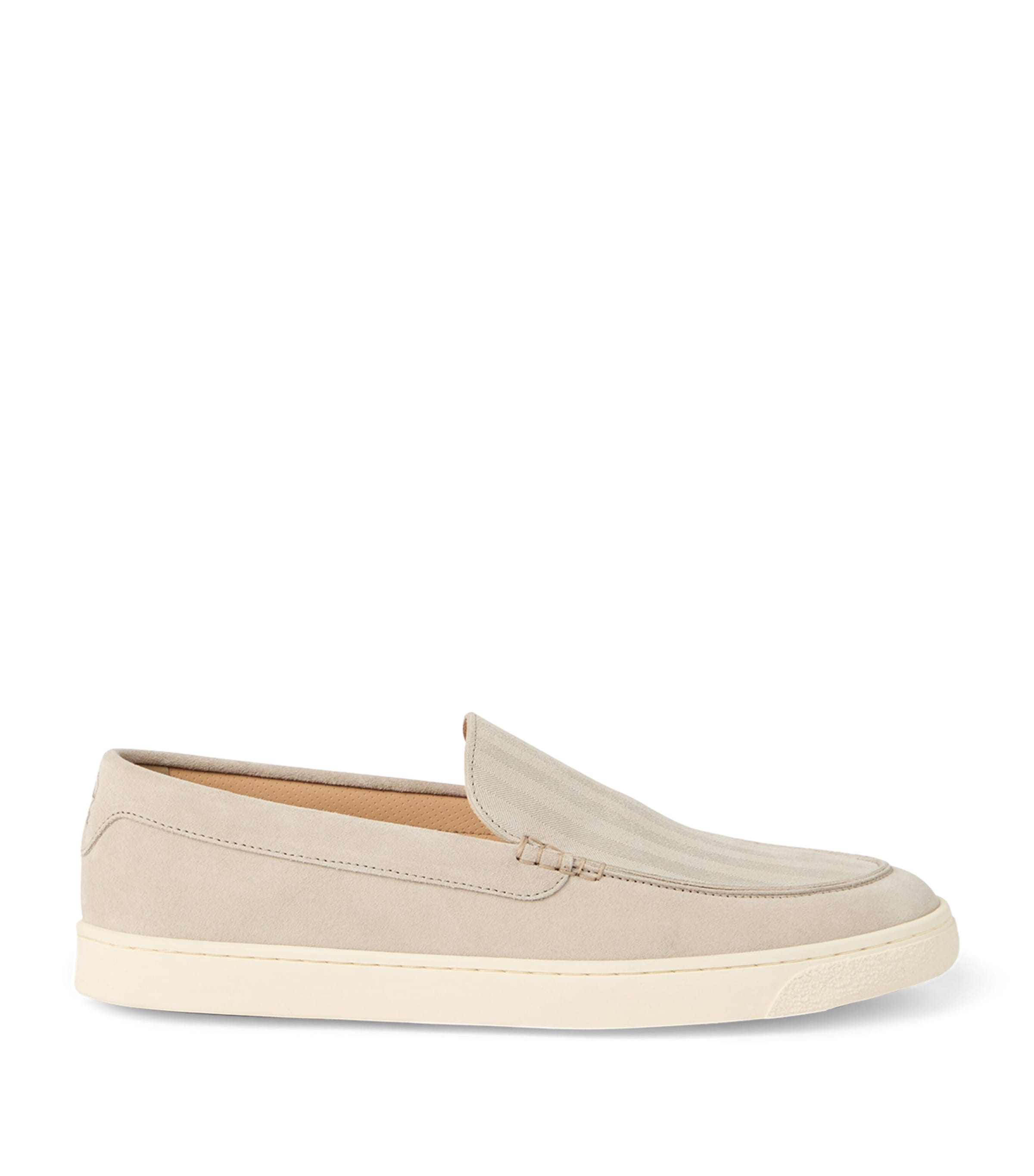 Brunello Cucinelli Suede Loafers In Beige