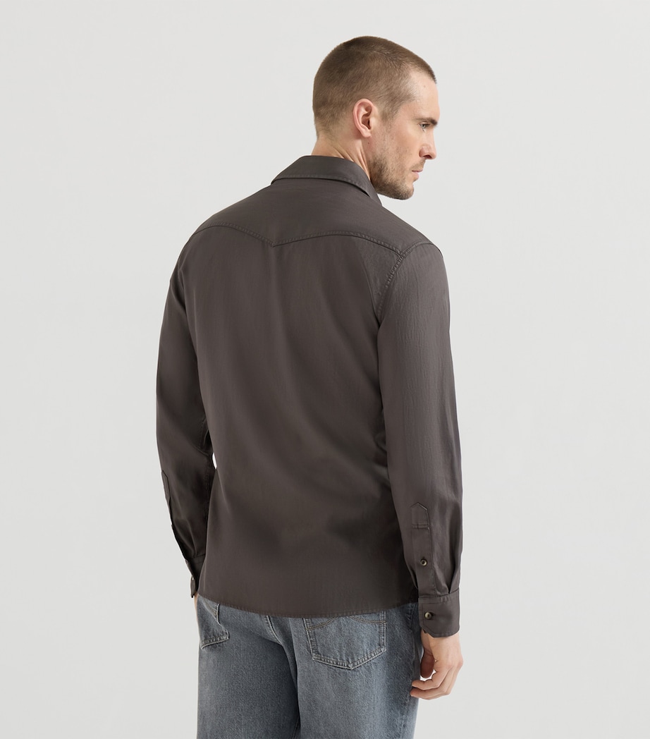 Brunello Cucinelli Mens Cotton Western Shirt Image 3