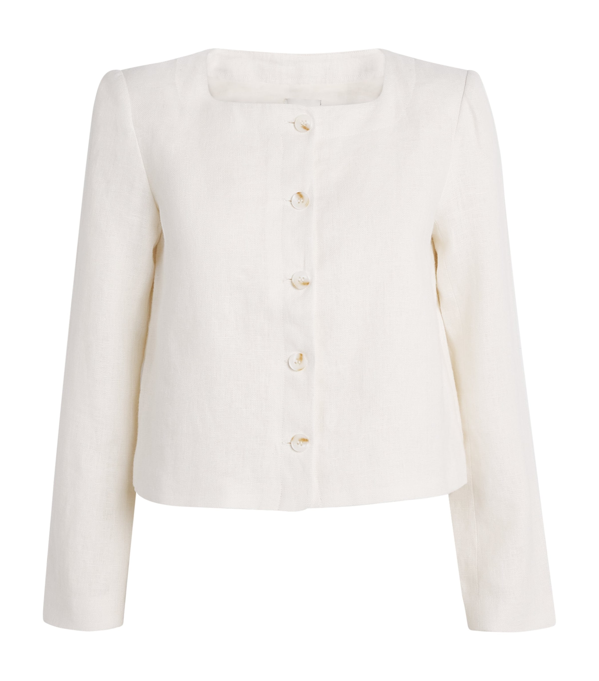 Posse Emma Cropped Linen Jacket In White