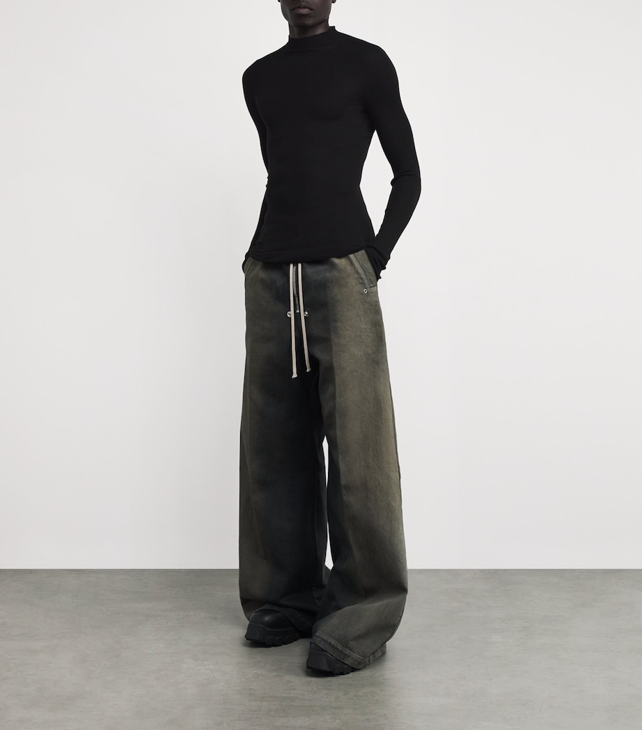 Virgin Wool Ribbed Lupetto Sweater BLACK Image 2