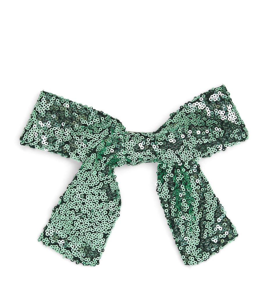 Sequinned Bow Hair Clip MAL-MALACHITE Image 1