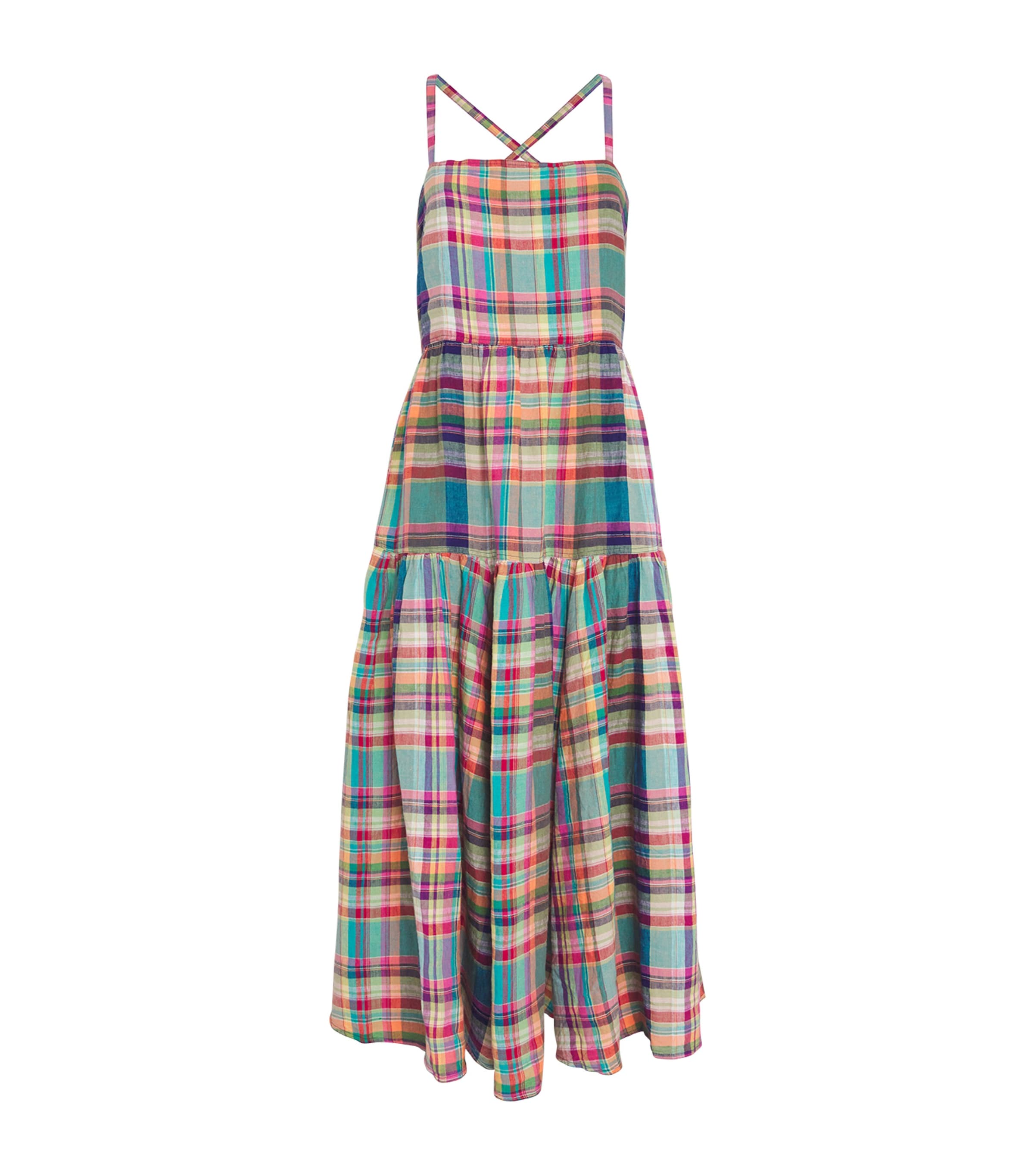 Polo Ralph Lauren Plaid Midi Dress Harrods UK