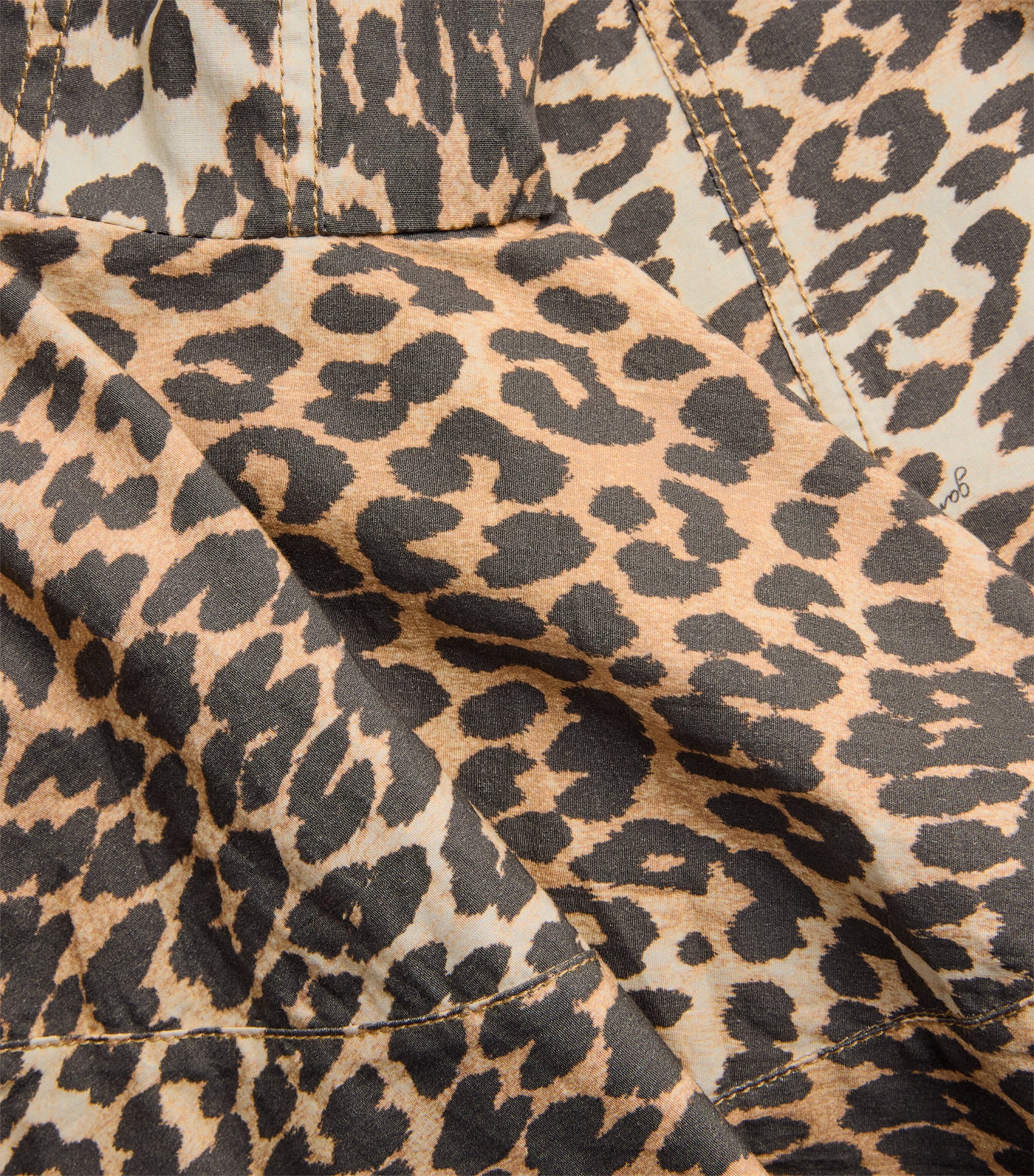 Organic Cotton Leopard Peplum Shirt 859 ALMOND MILK Image 5