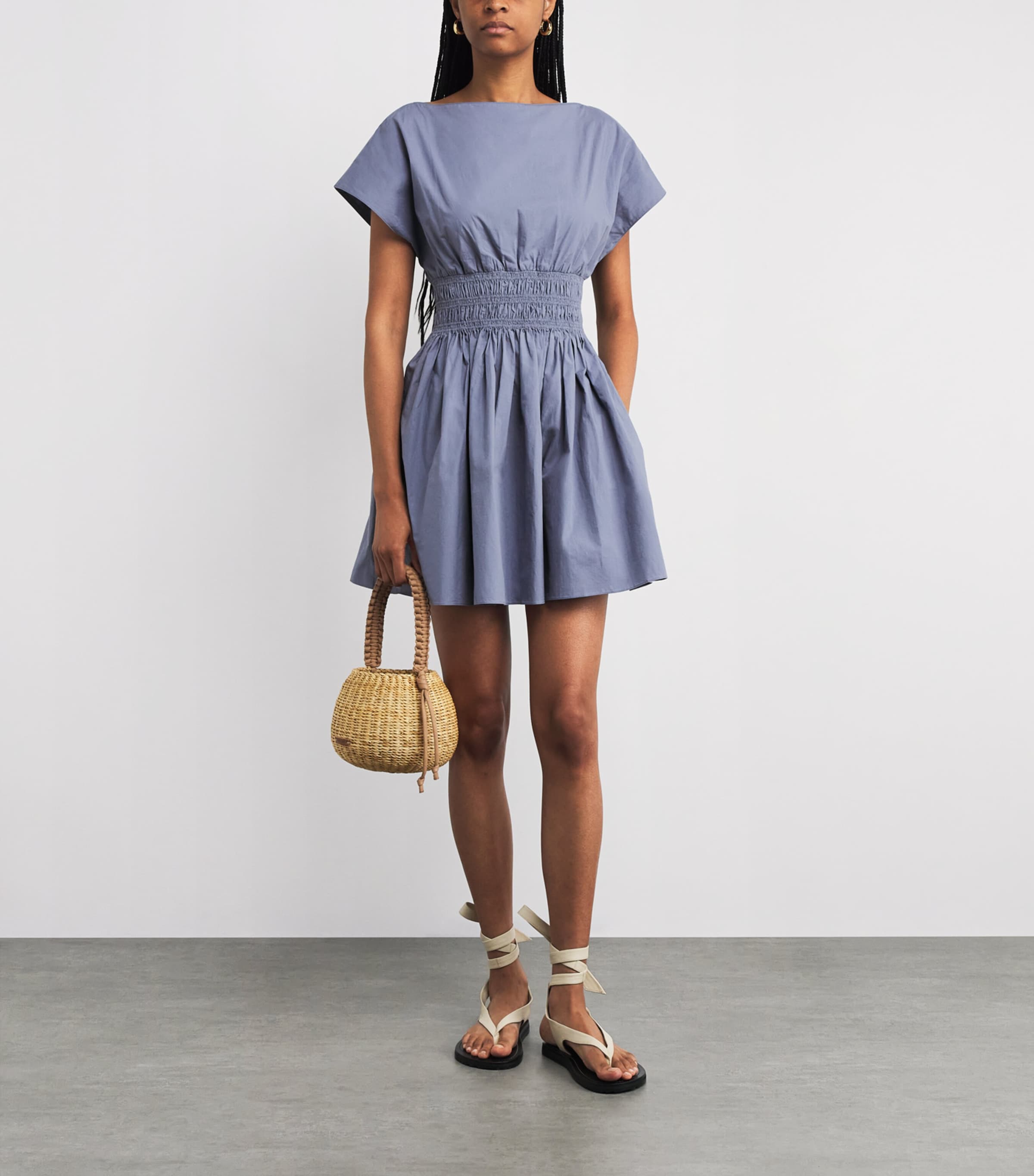 Cotton Mini Dress STEEL/STE Image 2