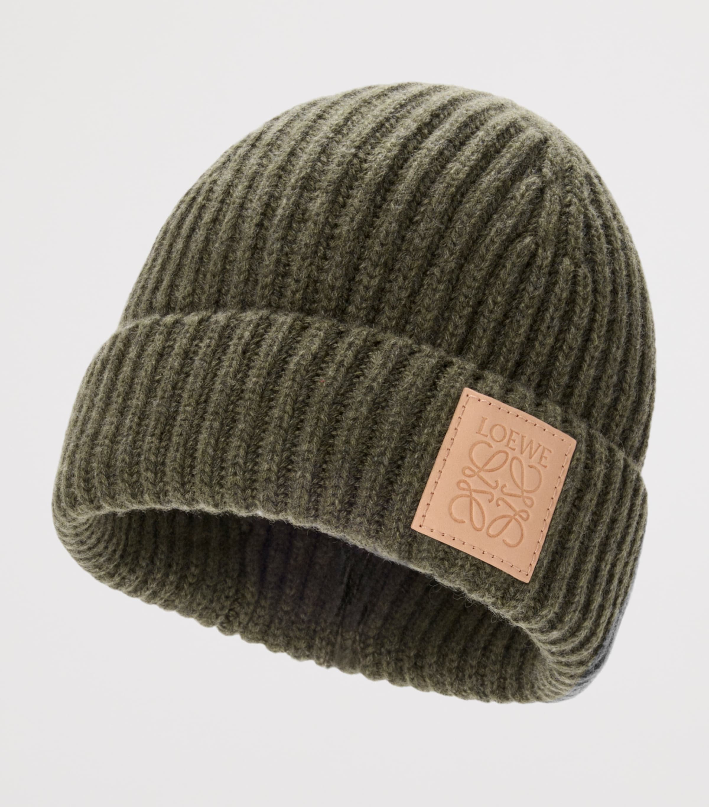 Cashmere Logo Beanie DARK KHAKI Image 3