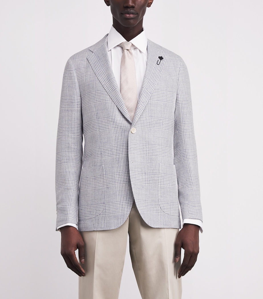 Prince of Wales Check Blazer 161AZ LIIGHT BLUE Image 3