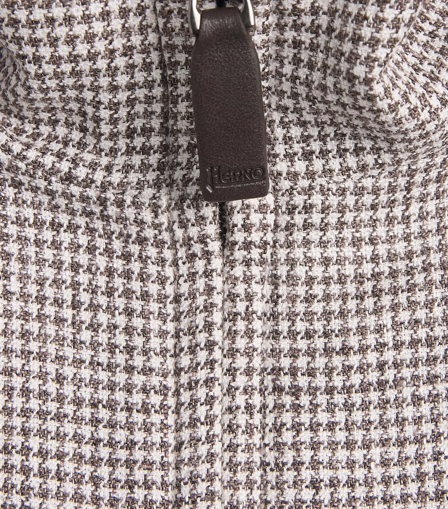 Linen-Blend Houndstooth Bomber Jacket MUD 8600 Image 6