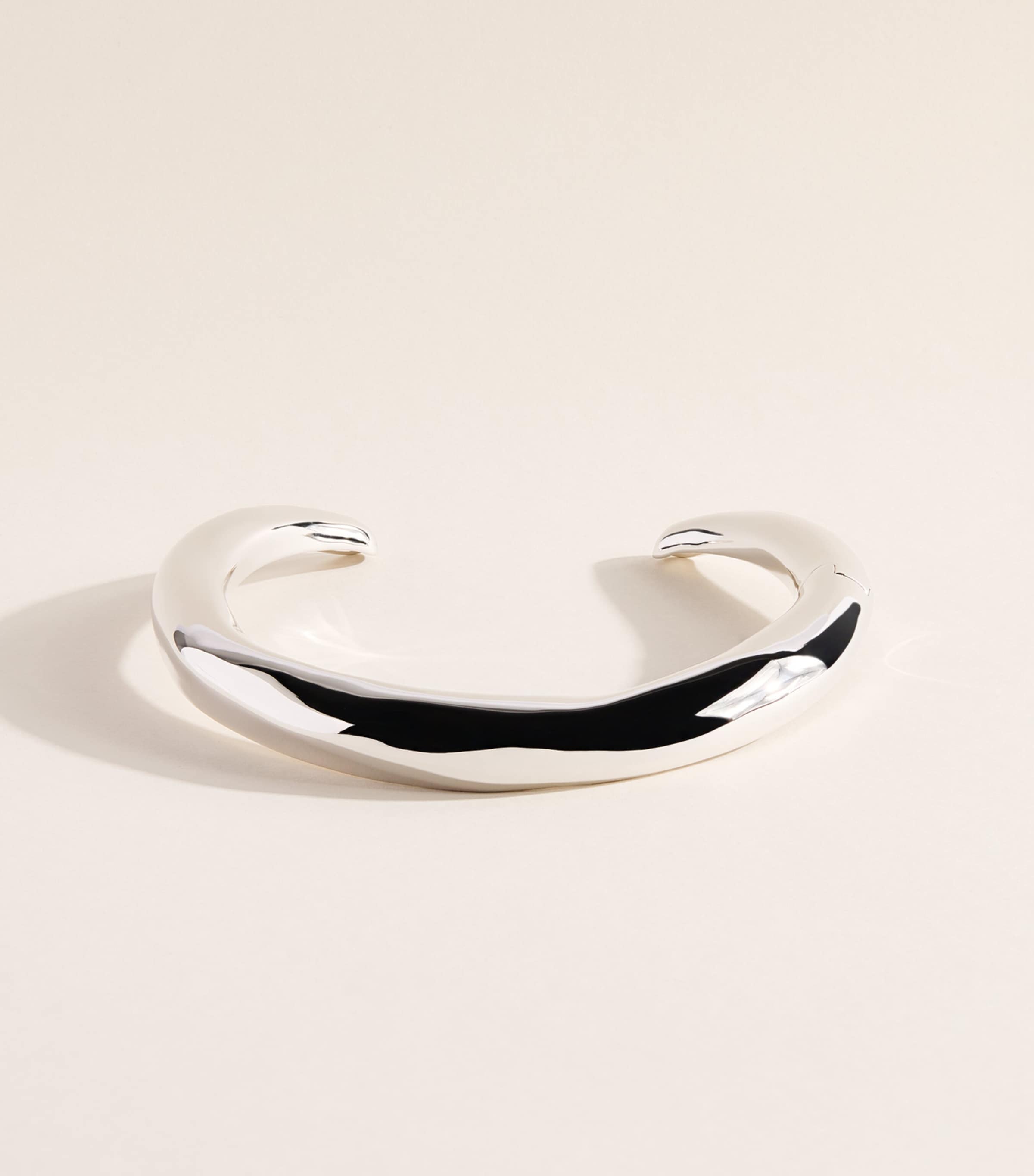 Alexis Bittar Small Hinge Collar Necklace No Stone Silver