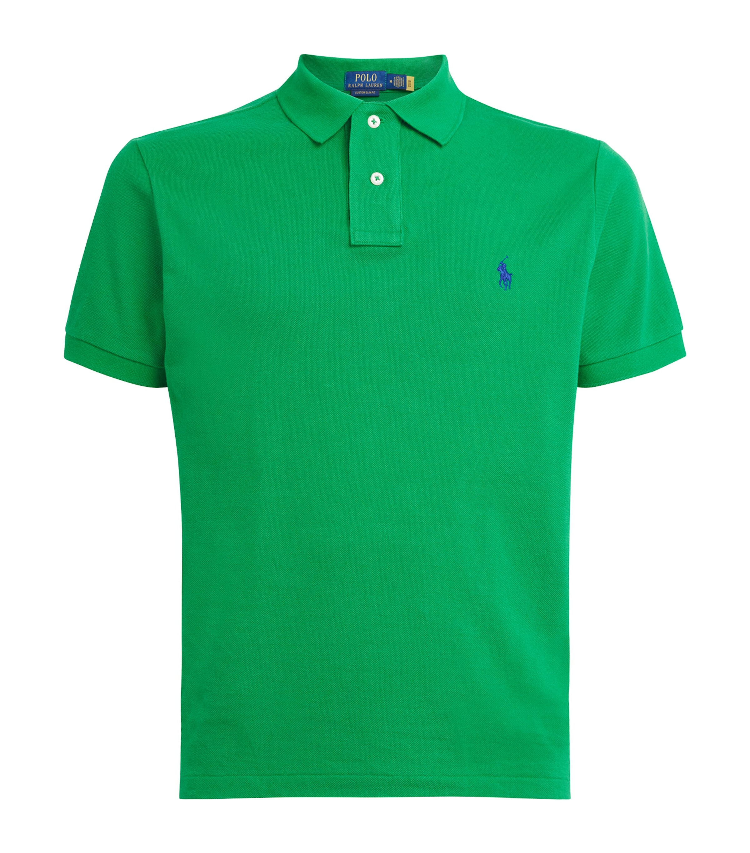 Polo Ralph Lauren Mens Cotton Mesh Custom-Fit Polo Shirt Green Image 1