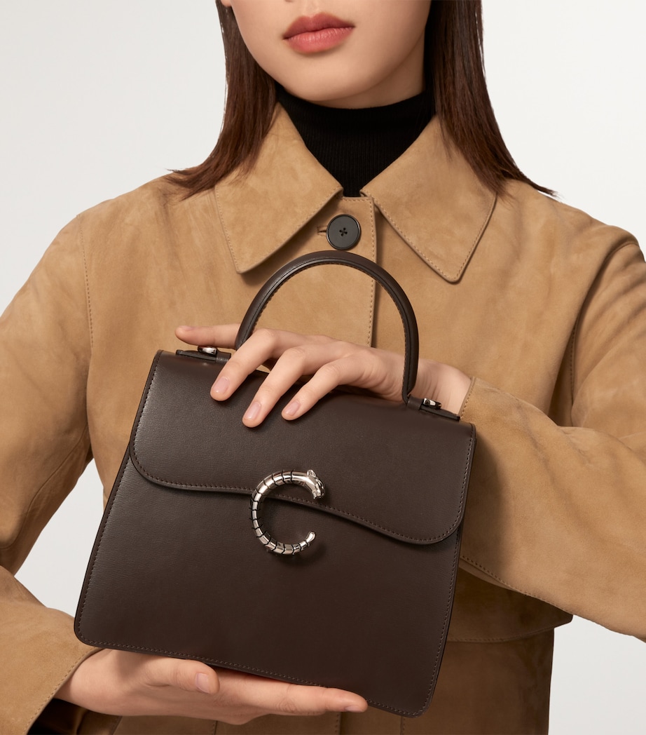 Leather Panthère De Cartier Top-Handle Bag TONKA BROWN Image 9